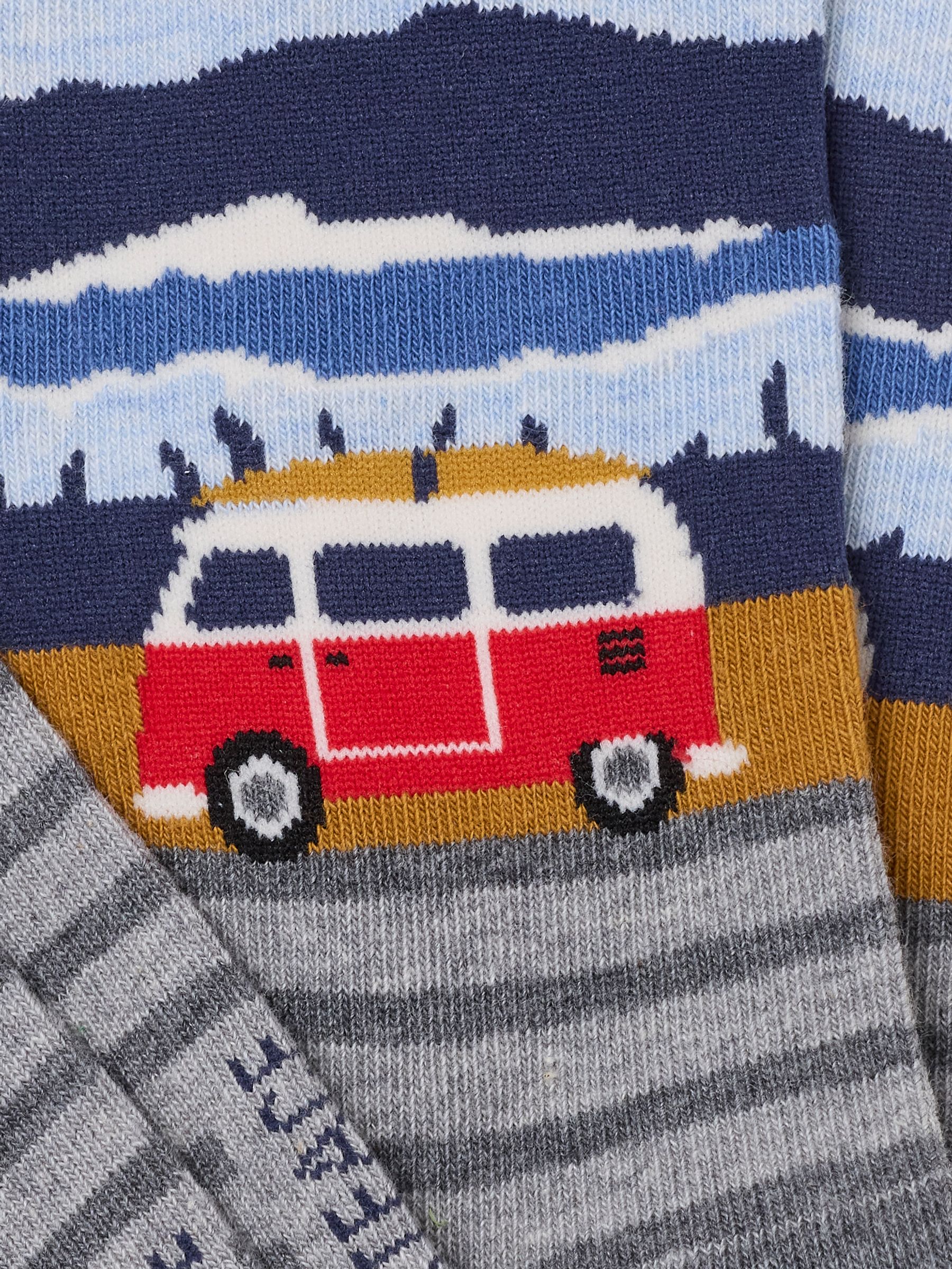 Grey Camper Scene Socks - Image 2 of 2 Grey Camper Scene Socks - Image 2 of 2
