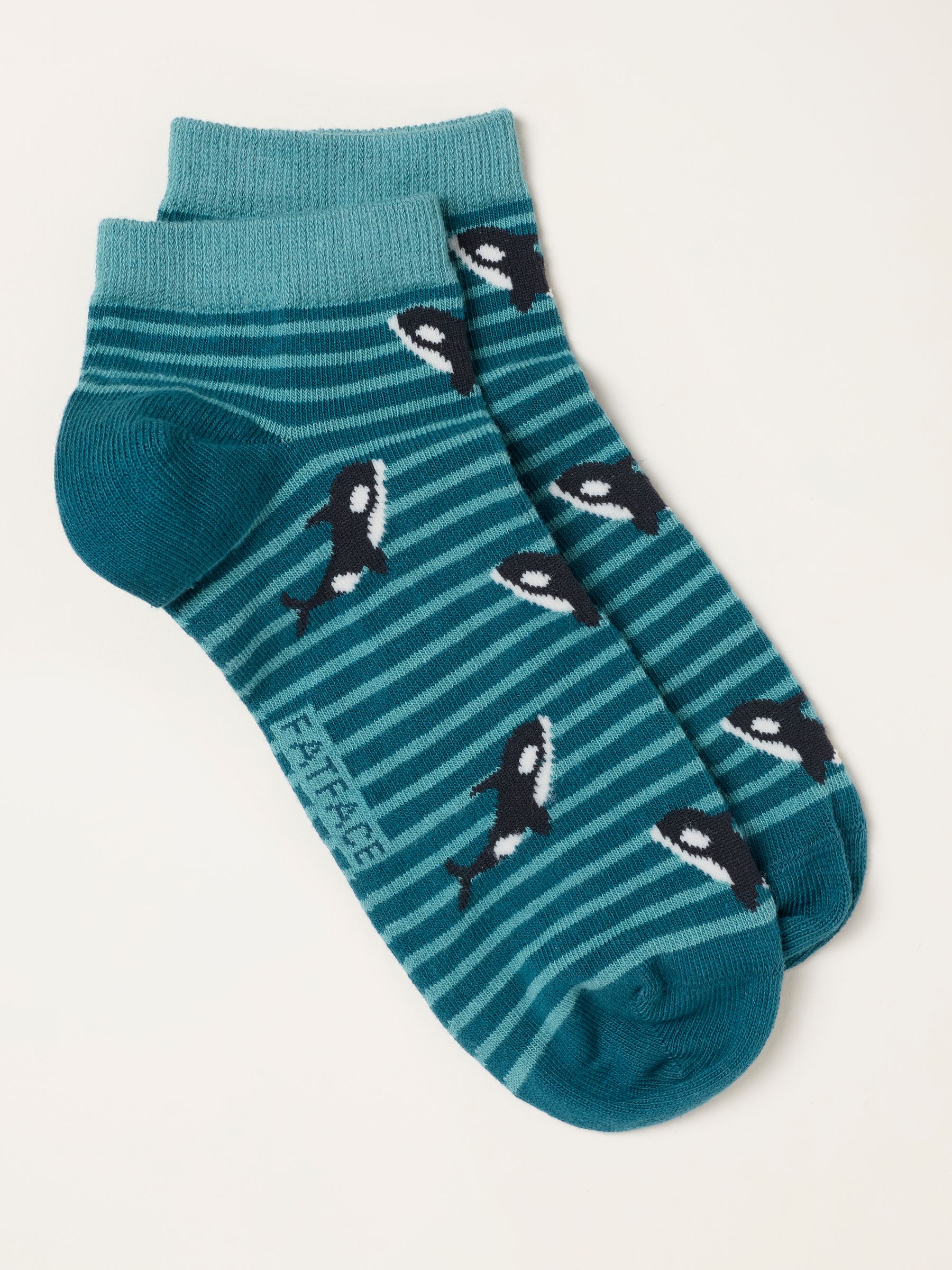 Teal Blue Orca Trainer Socks - Image 1 of 2 Teal Blue Orca Trainer Socks - Image 1 of 2