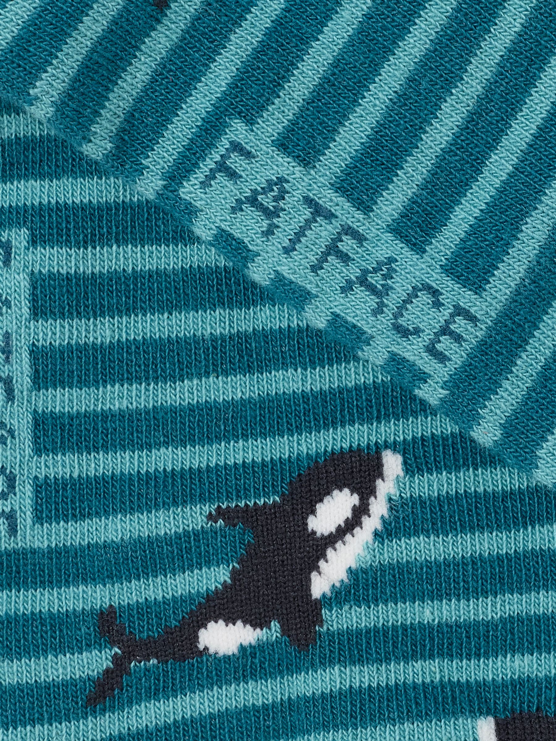 Teal Blue Orca Trainer Socks - Image 2 of 2 Teal Blue Orca Trainer Socks - Image 2 of 2