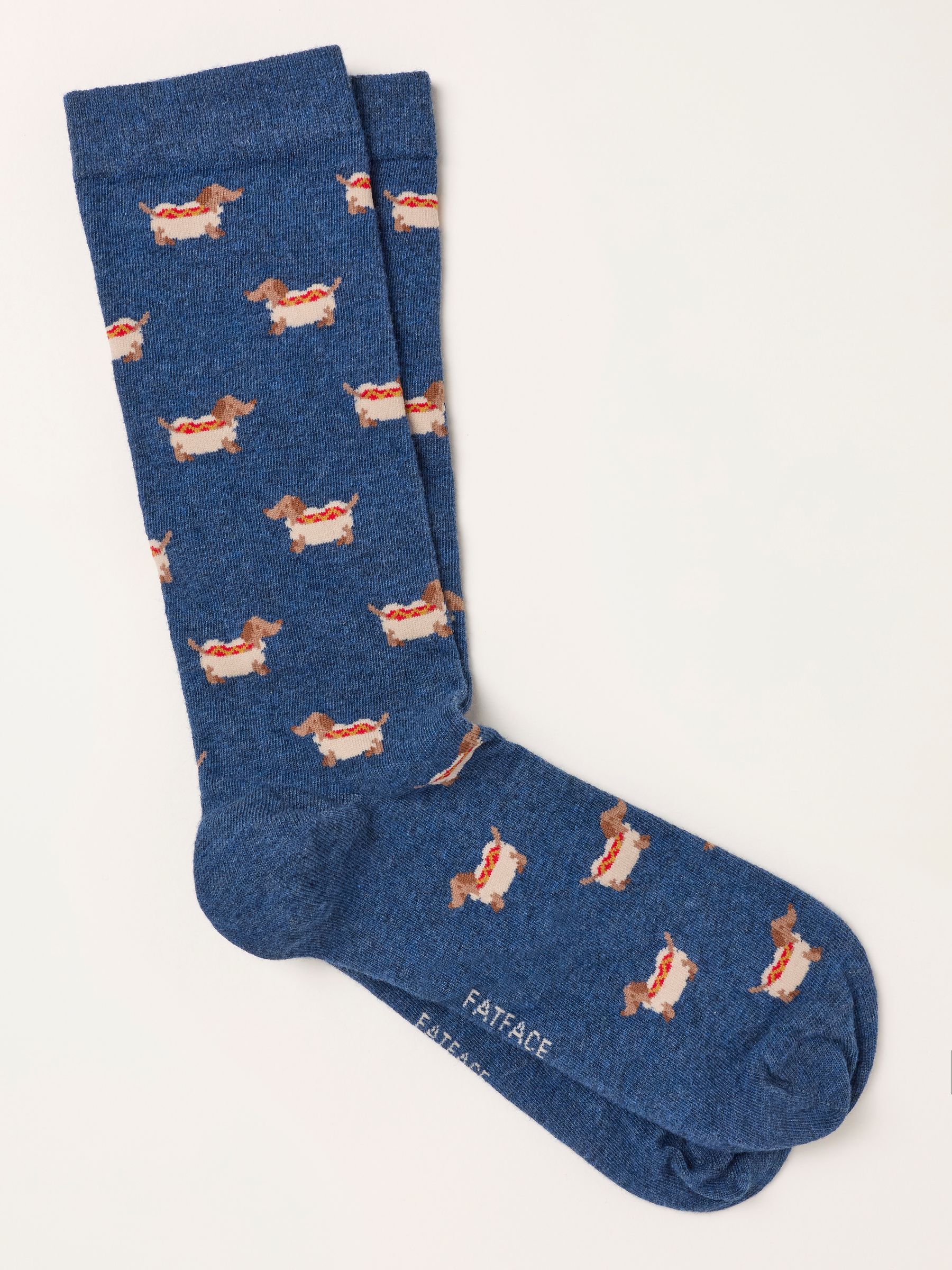 Navy Sausage Dog Socks - Image 1 of 2