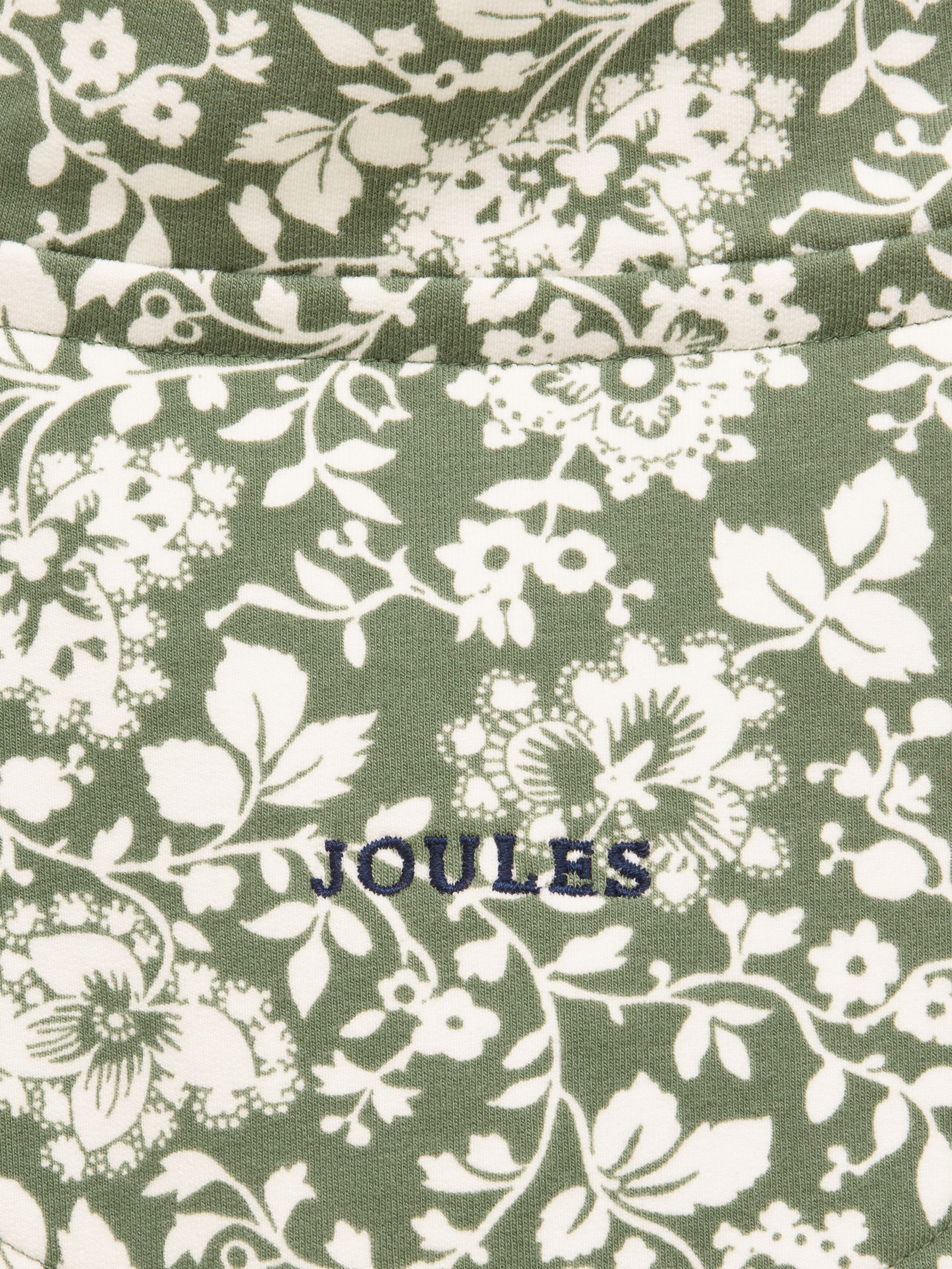 Khaki Green Printed Sweatshirt with Buttoned Funnel Neck - Image 5 of 5