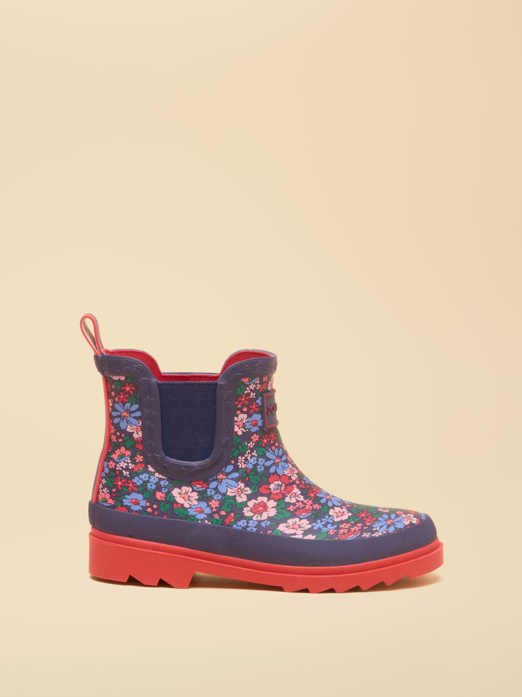Kids Navy & Red Floral Ankle Wellies - Image 1 of 6
