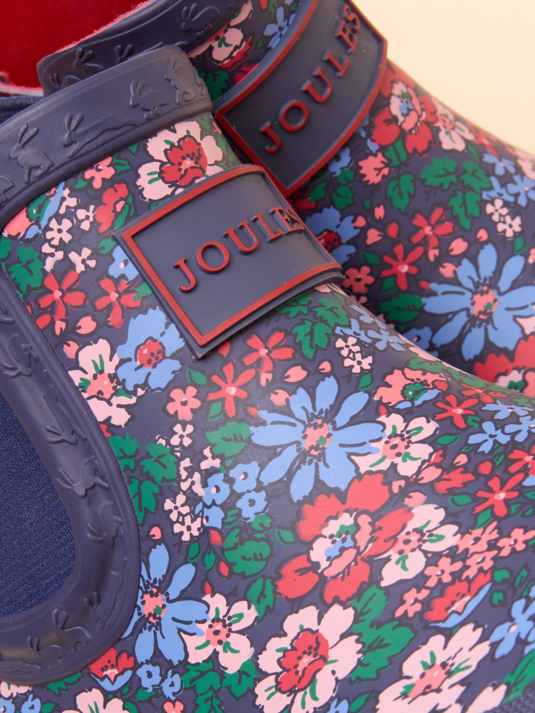 Kids Navy & Red Floral Ankle Wellies - Image 5 of 6