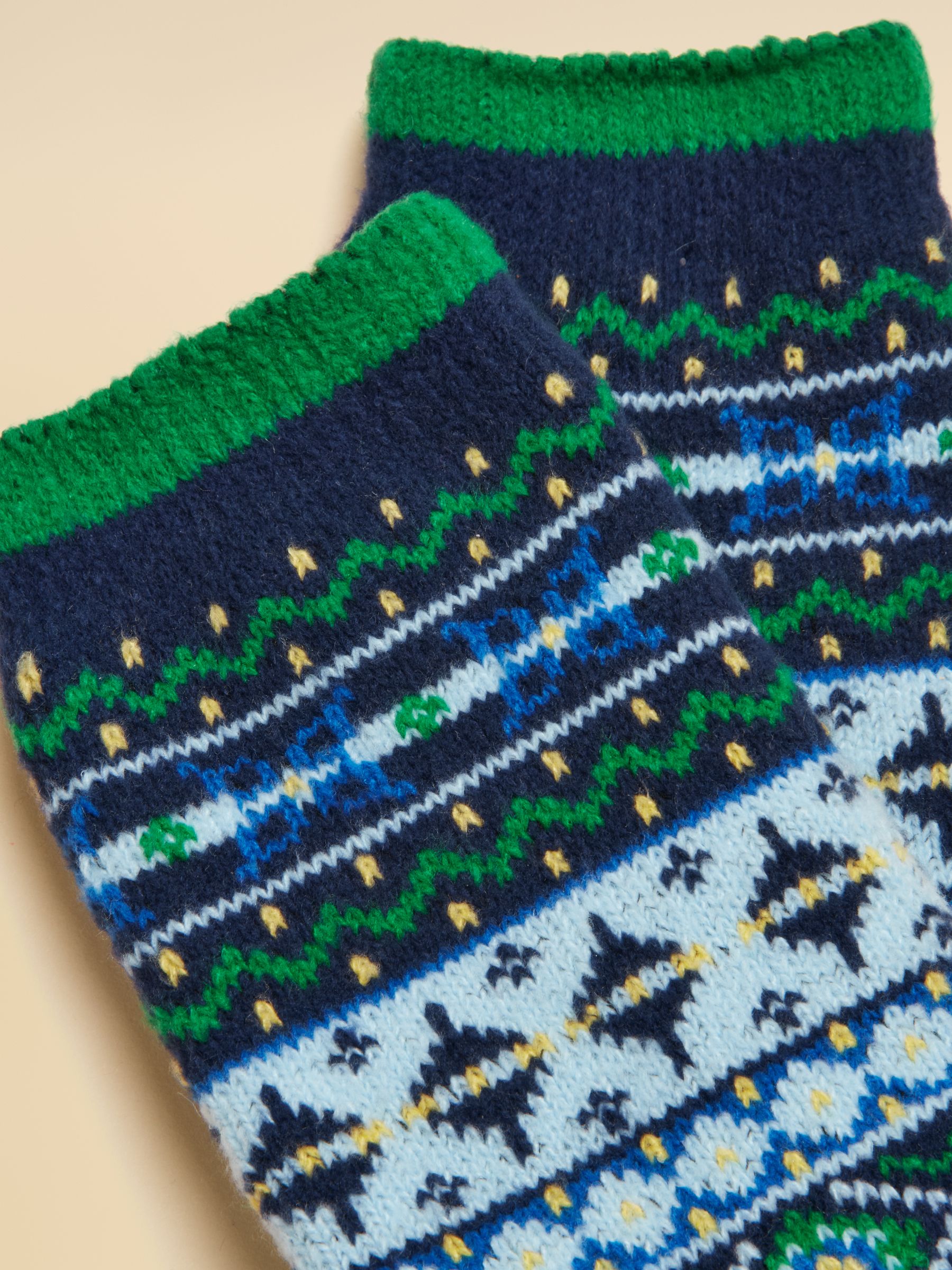 Kids' Cosy Navy Fairisle Socks - Image 3 of 3