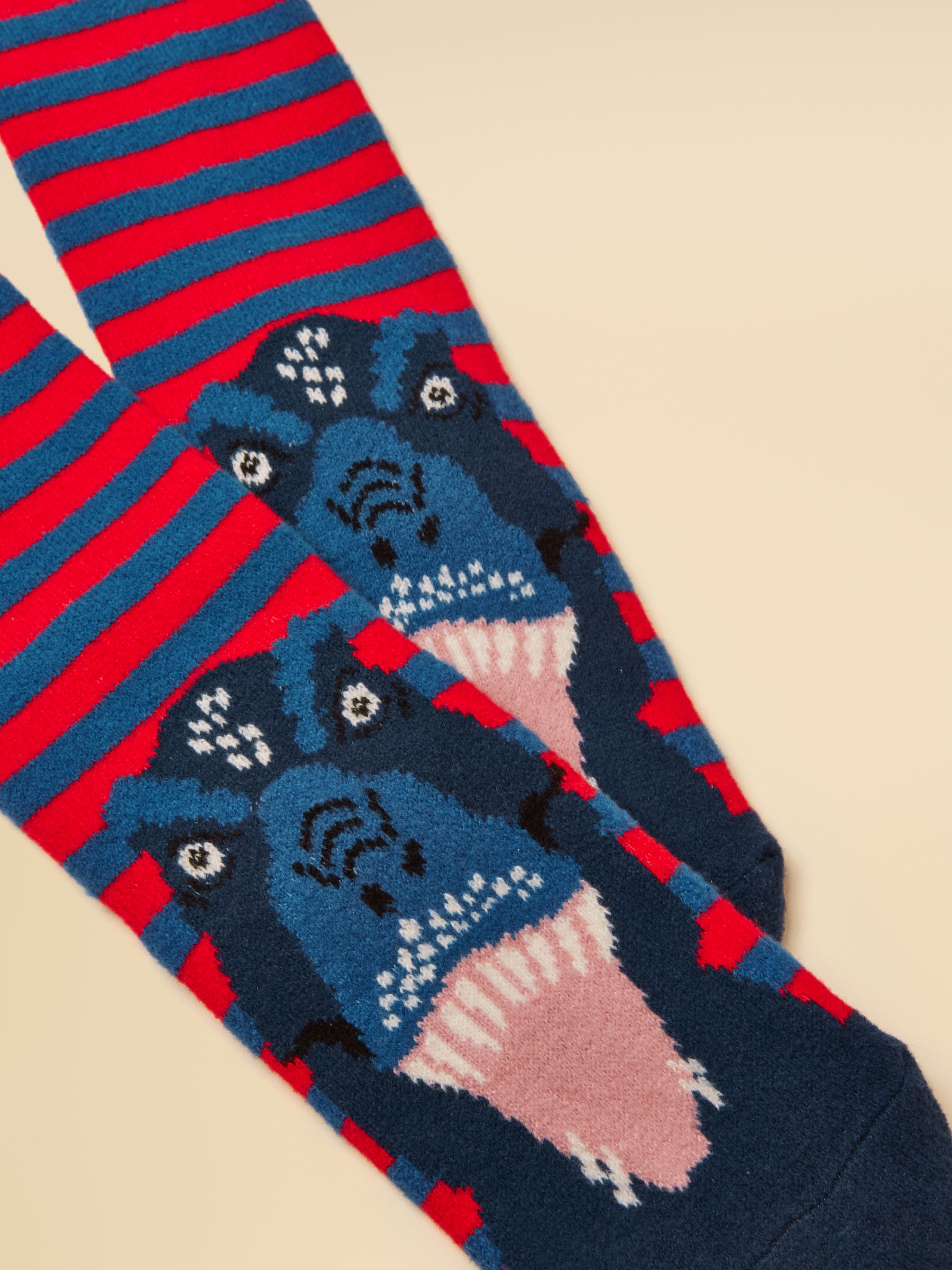 Kids' Cosy Blue Dino Socks - Image 2 of 3 Kids' Cosy Blue Dino Socks - Image 2 of 3