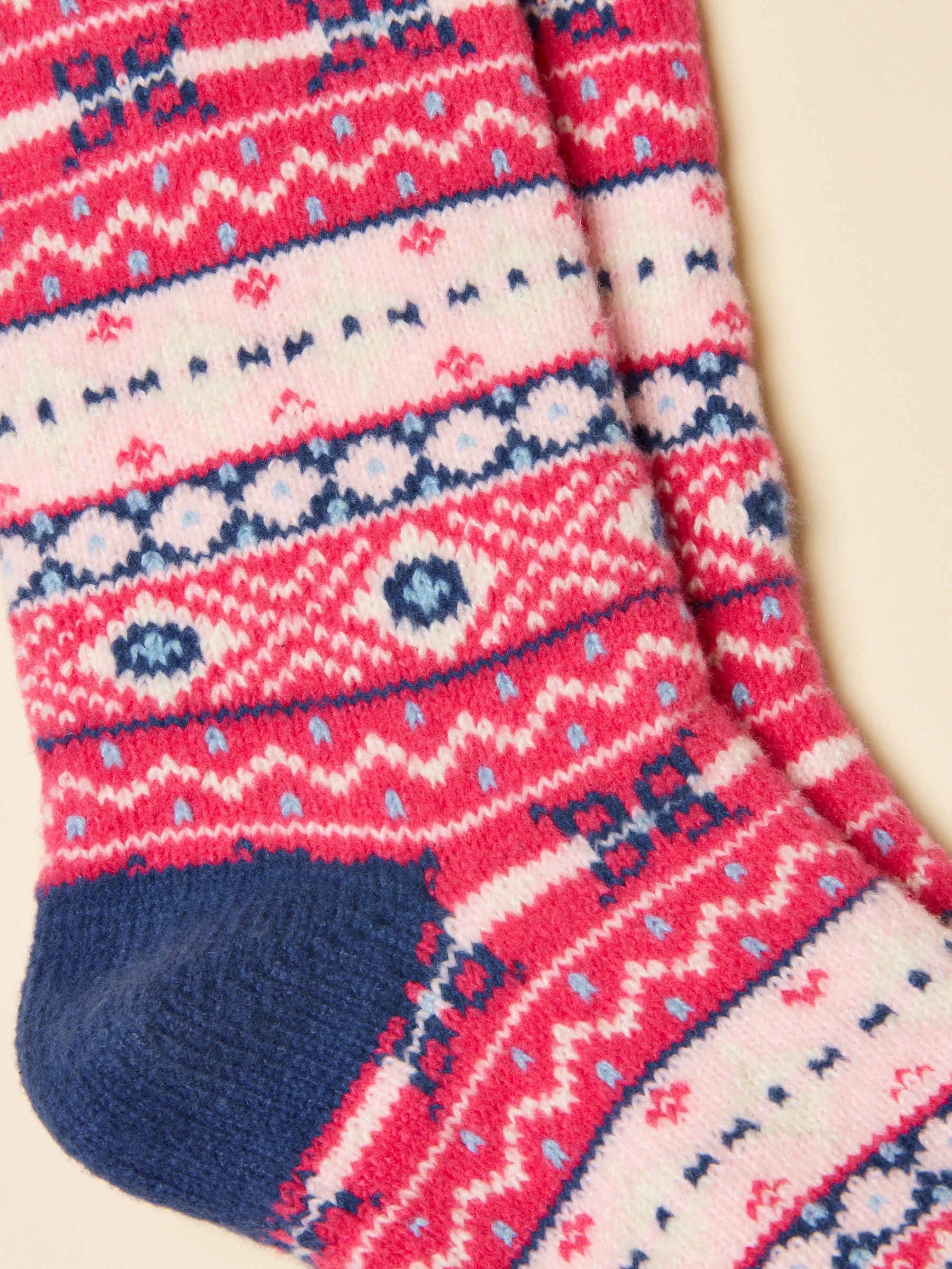 Kids' Cosy Pink Fair Isle Socks - Image 2 of 3 Kids' Cosy Pink Fair Isle Socks - Image 2 of 3