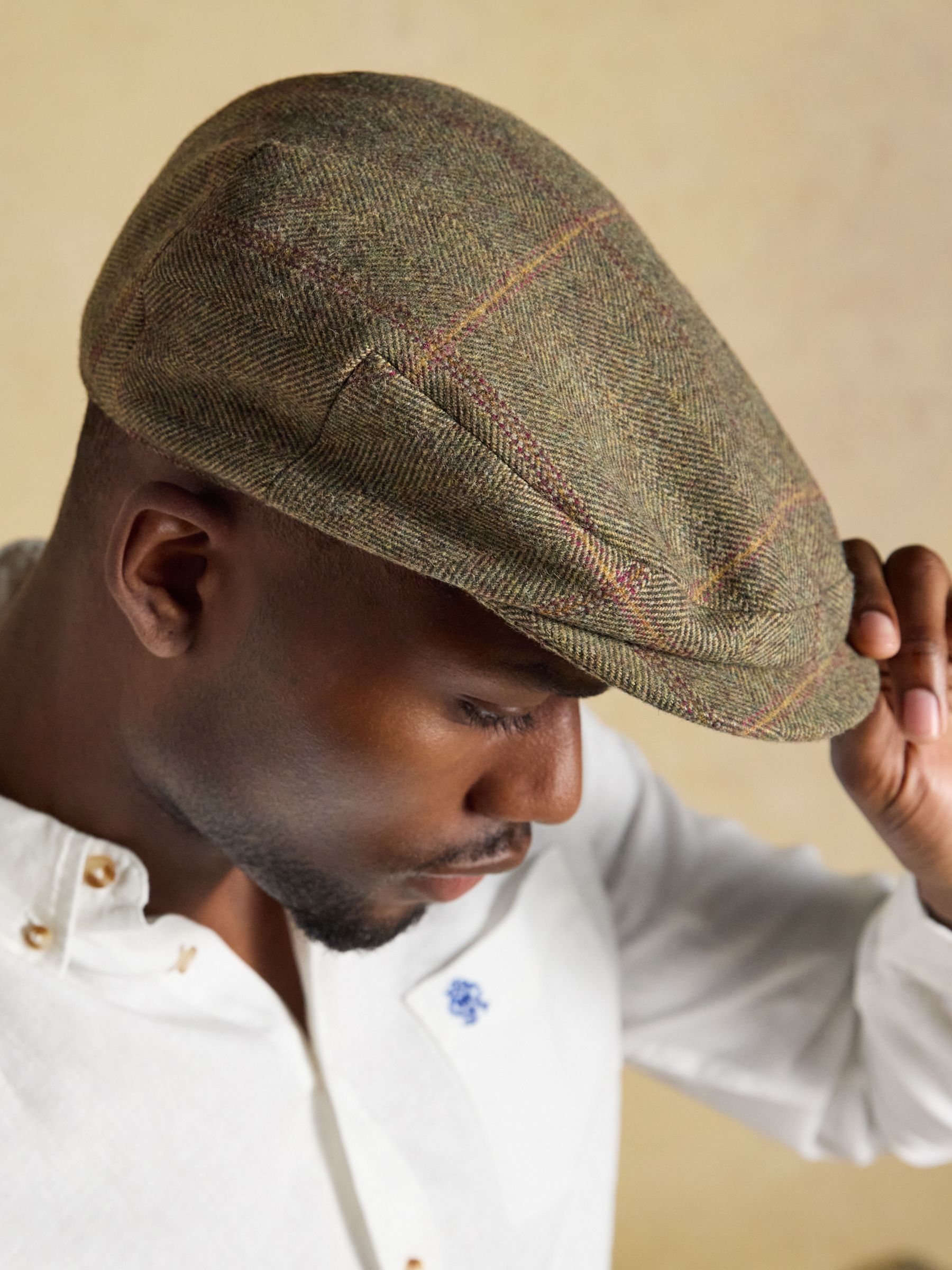 Ashby Green Tweed Flat Cap - Image 4 of 8