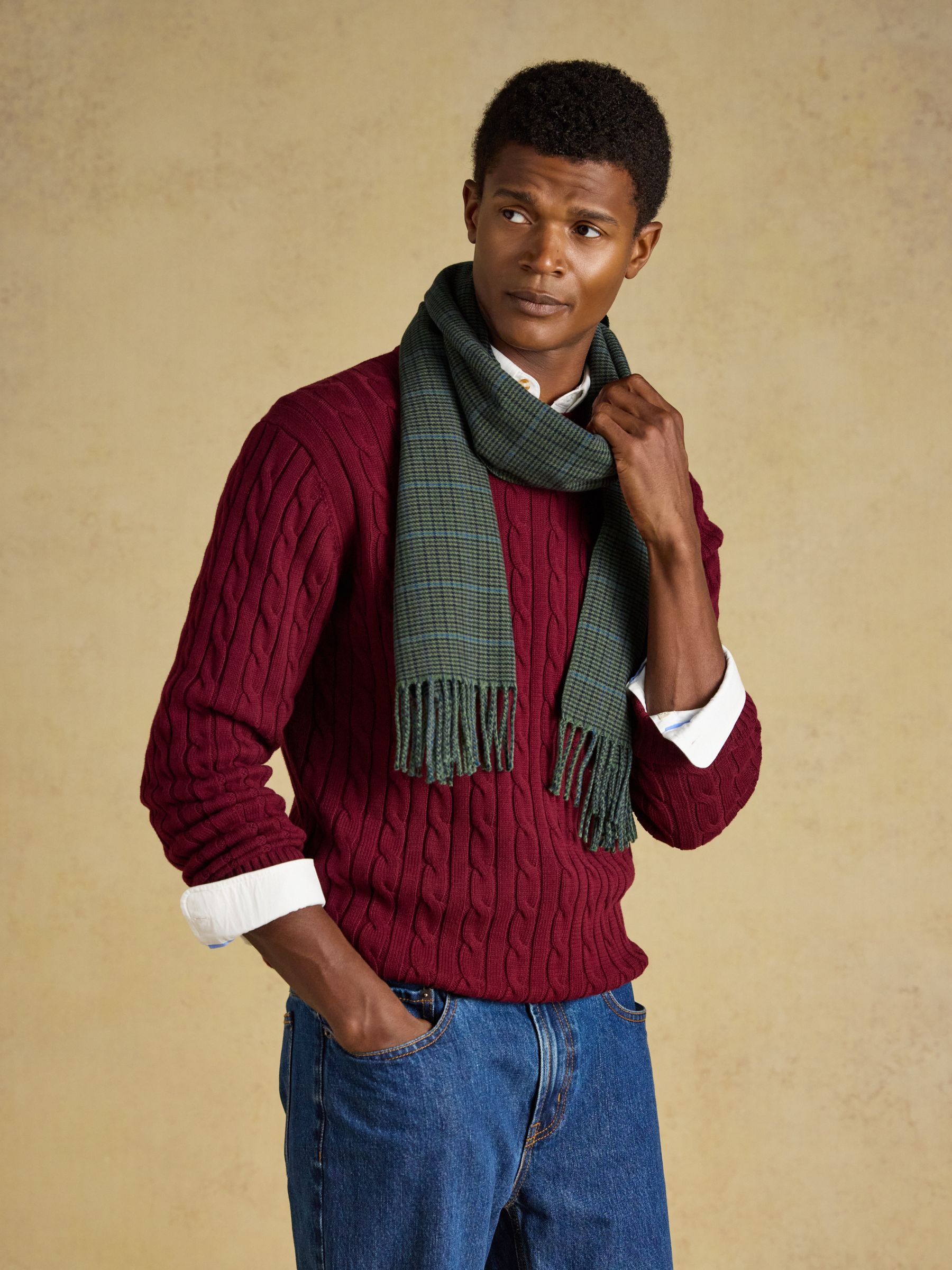 Langtree Blue & Green Gingham Scarf - Image 2 of 6