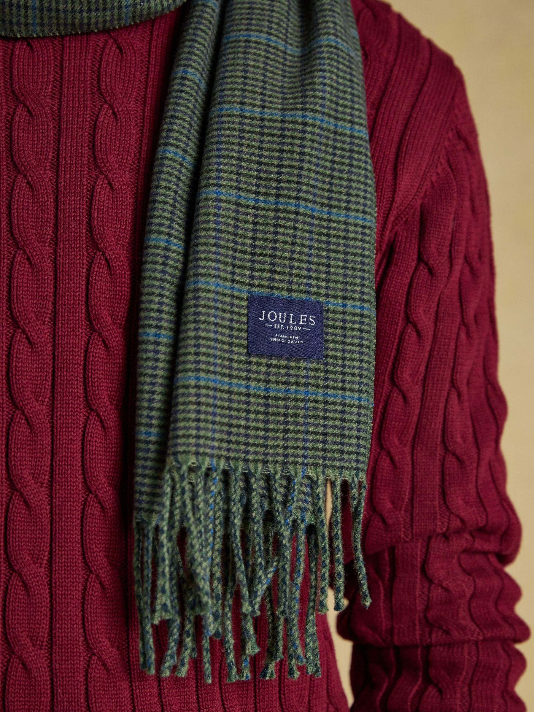 Langtree Blue & Green Gingham Scarf - Image 3 of 6