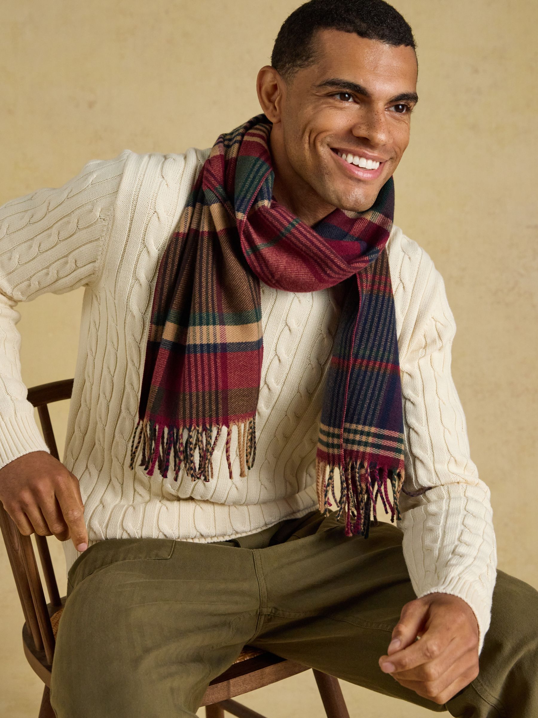 Langtree Burgundy Hotch Potch Scarf - Image 2 of 8 Langtree Burgundy Hotch Potch Scarf - Image 2 of 8
