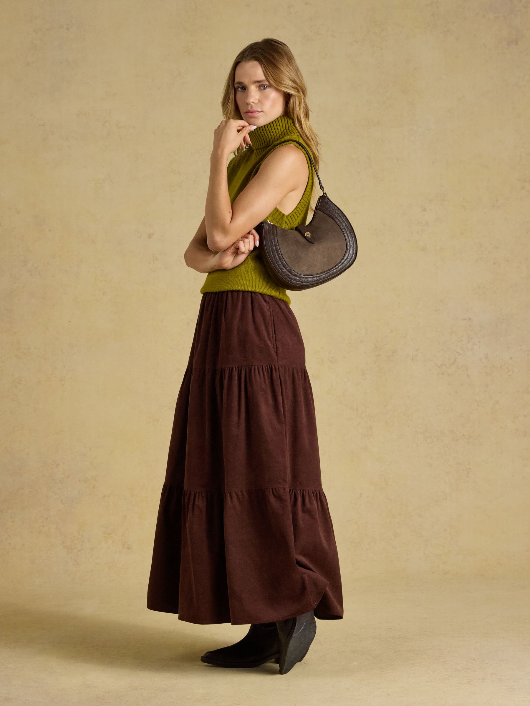 Chocolate Brown Crossbody Saddle Bag - Image 4 of 7