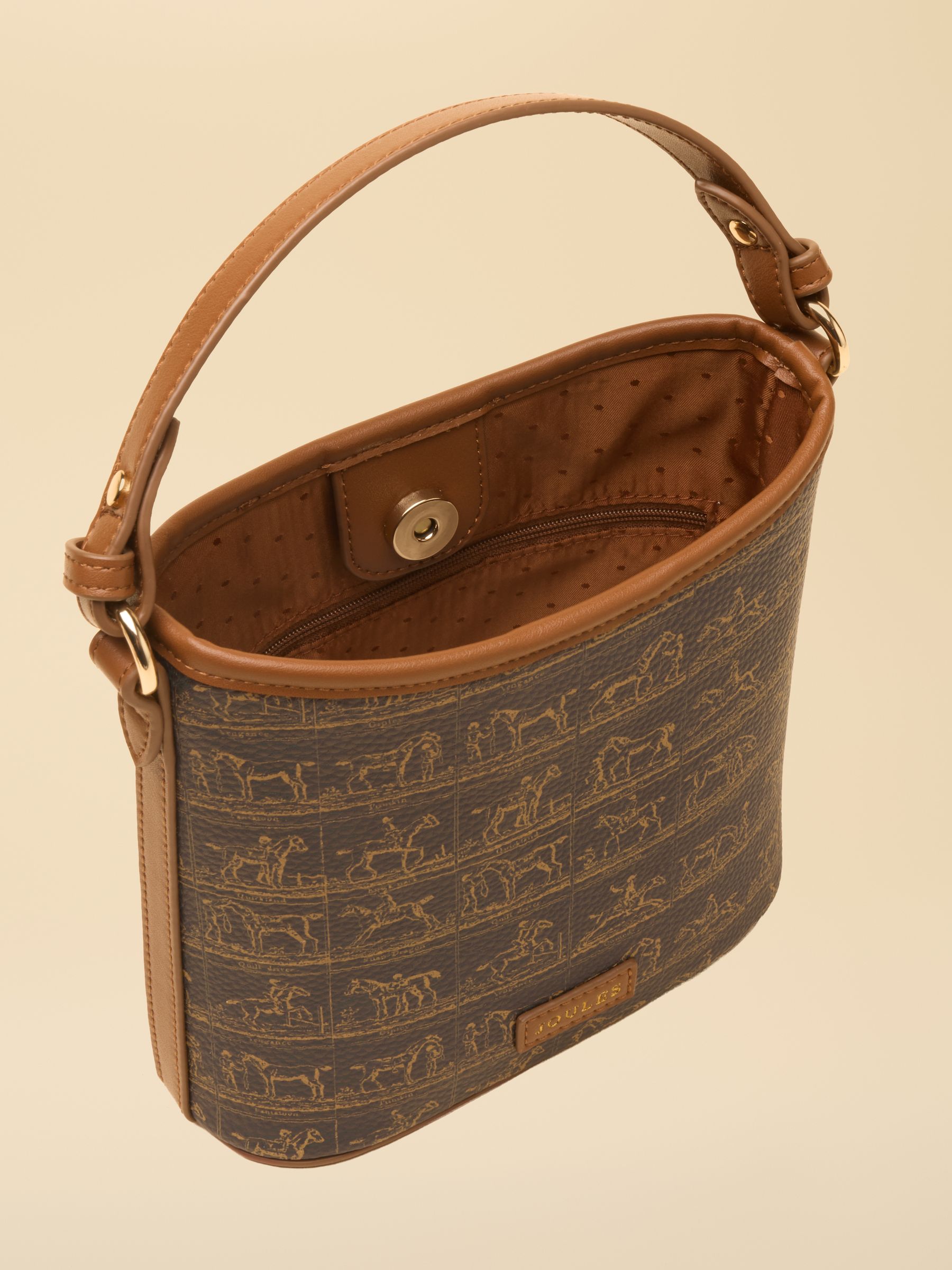 Navy & Brown Horse Print Bucket Bag - Image 4 of 7