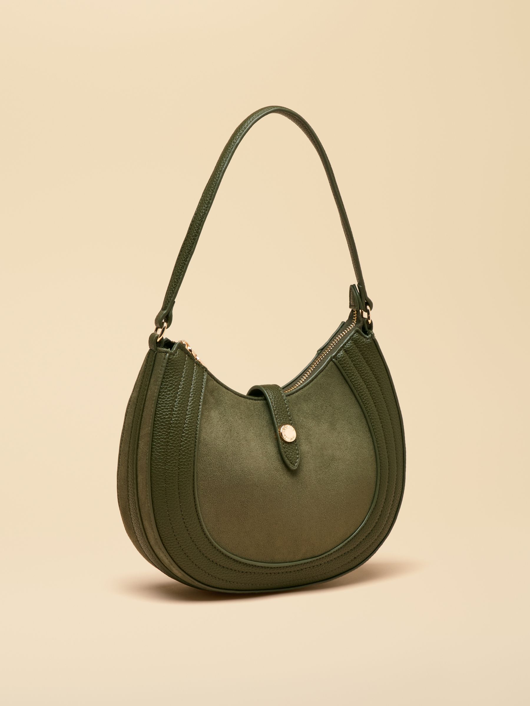 Khaki Green Crossbody Saddle Bag - Image 5 of 9