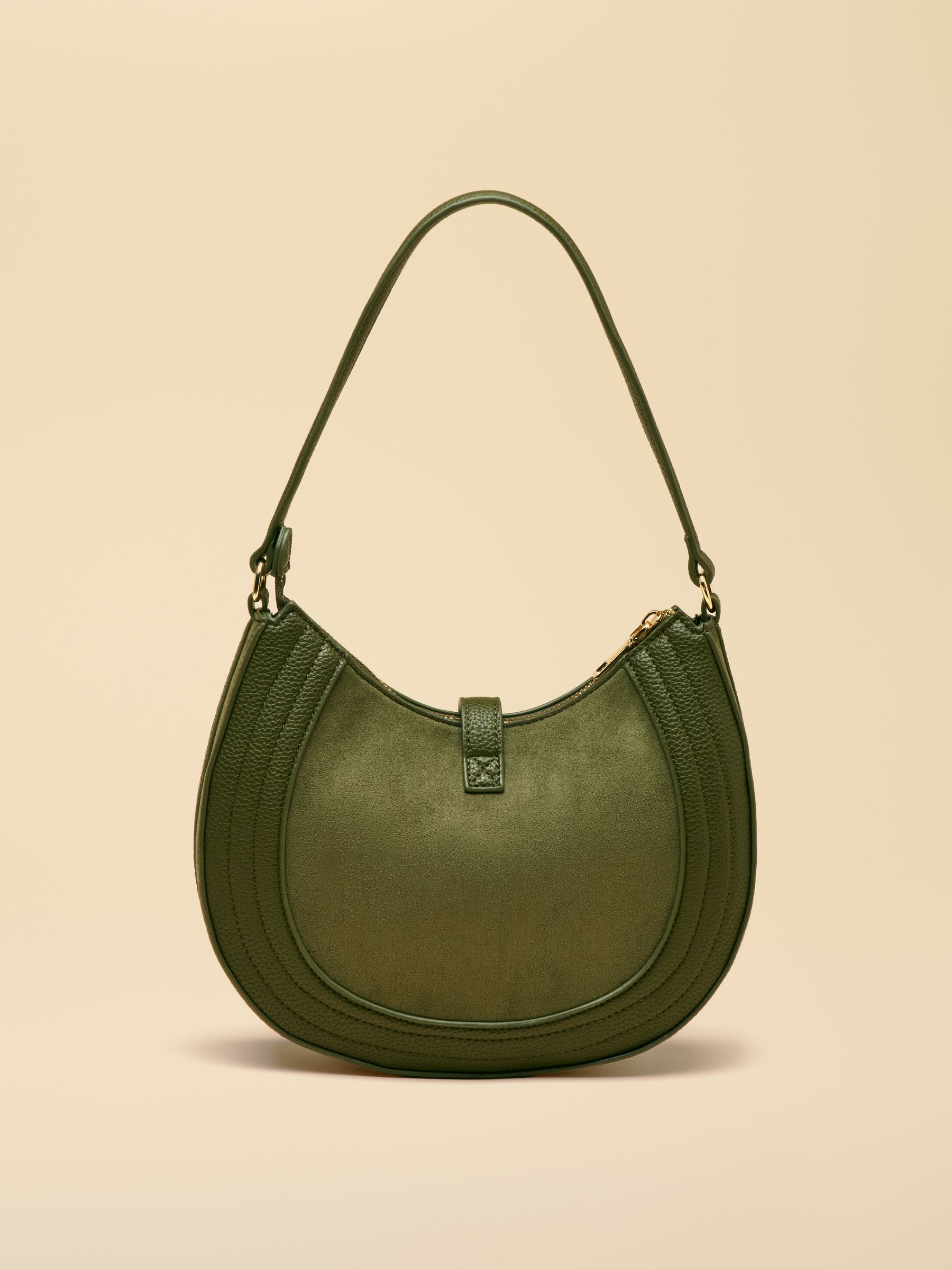 Khaki Green Crossbody Saddle Bag - Image 6 of 9