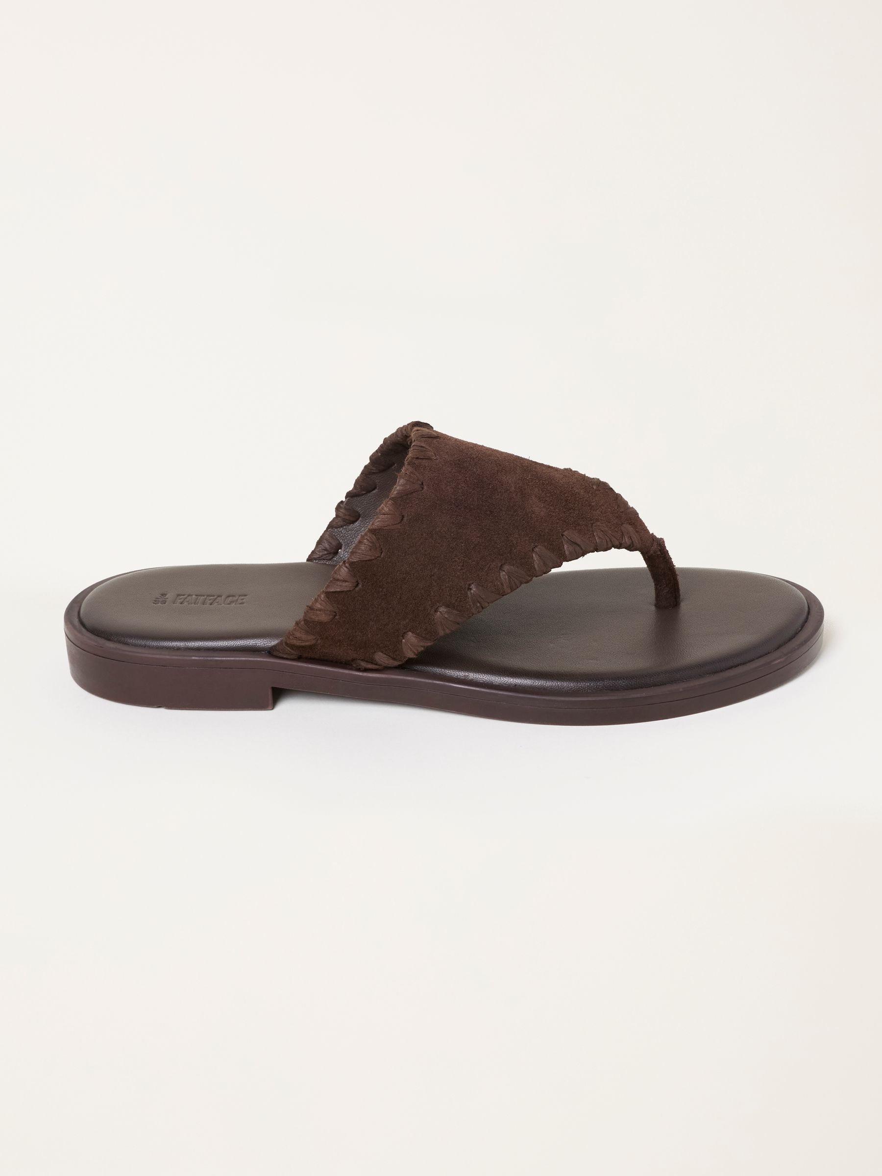 Maeve Chocolate Brown Suede Whipstitch Mule Sandal - Image 2 of 4