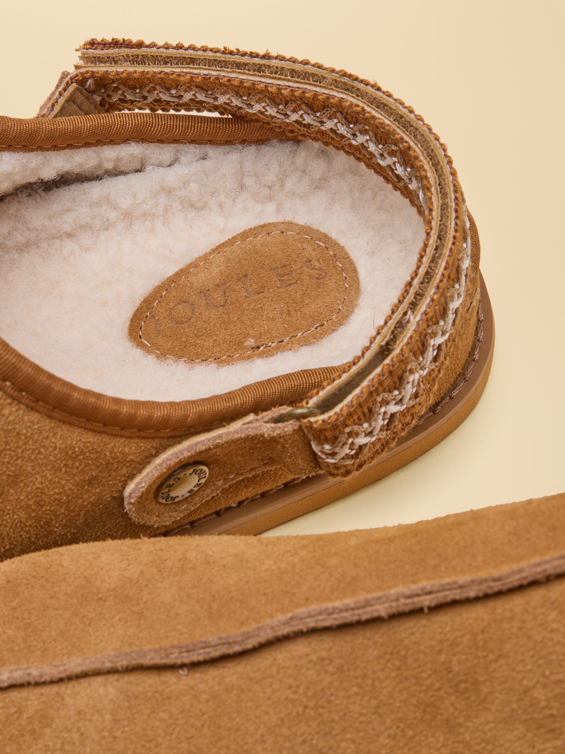 House Shoe Chestnut Brown suede faux fur lined clog - Image 5 of 7