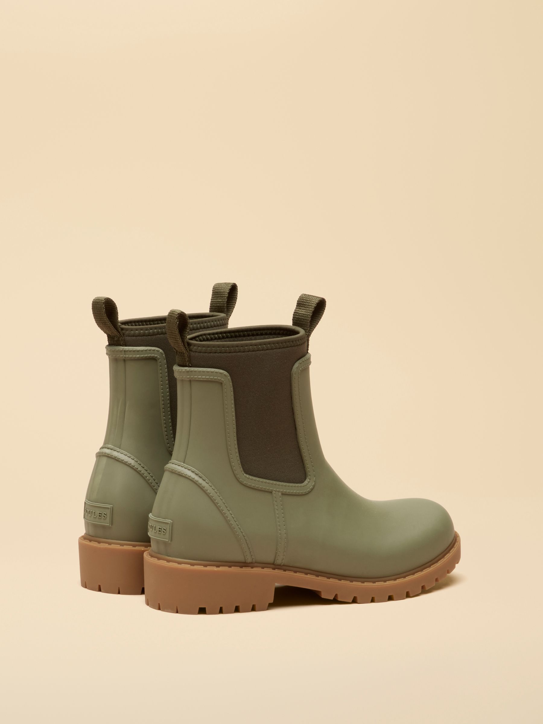 Oakfield Khaki Green Neoprene Lined Ankle Wellies - Image 3 of 6