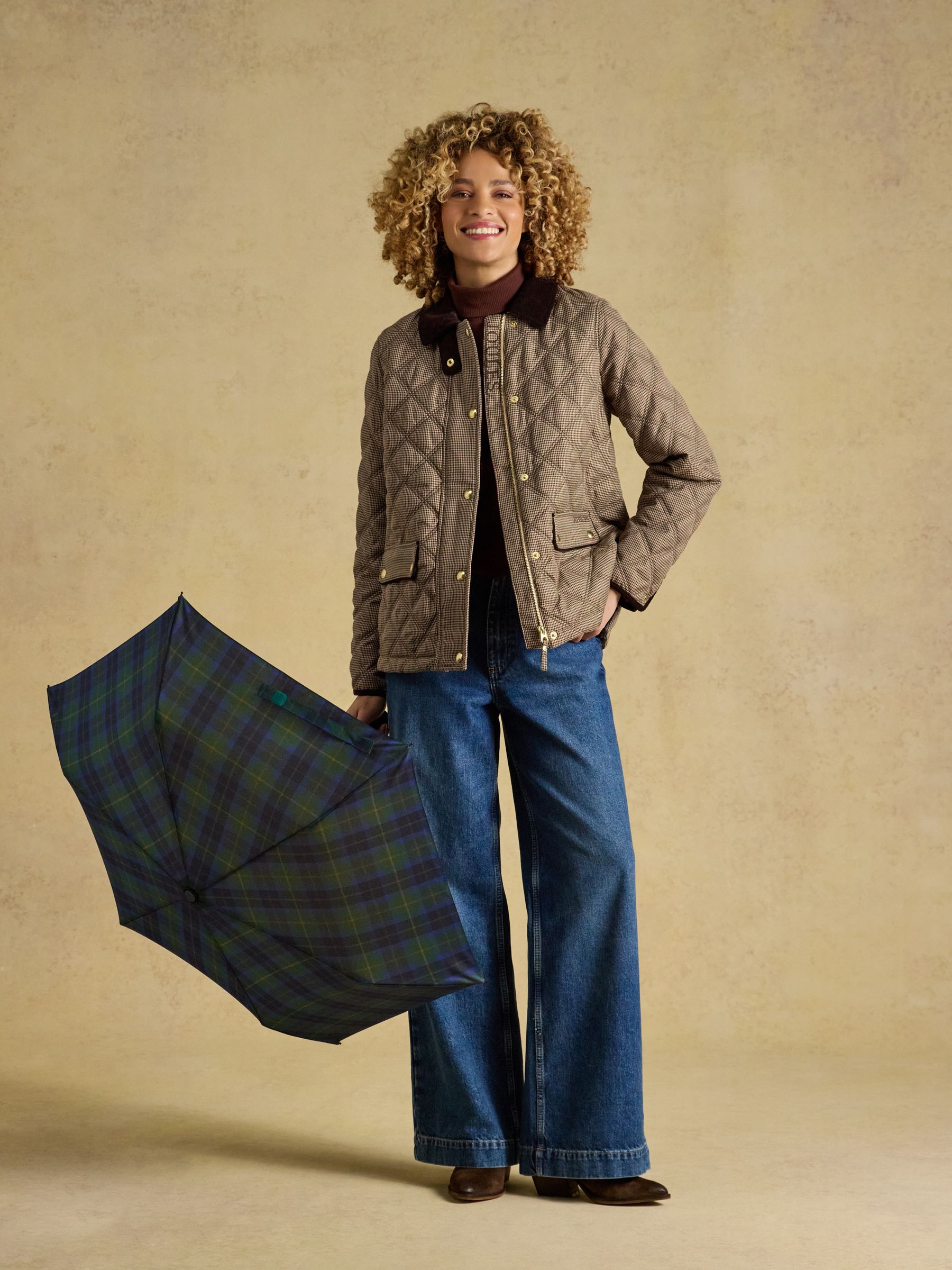 Rayne Blue & Green Check Umbrella - Image 2 of 8