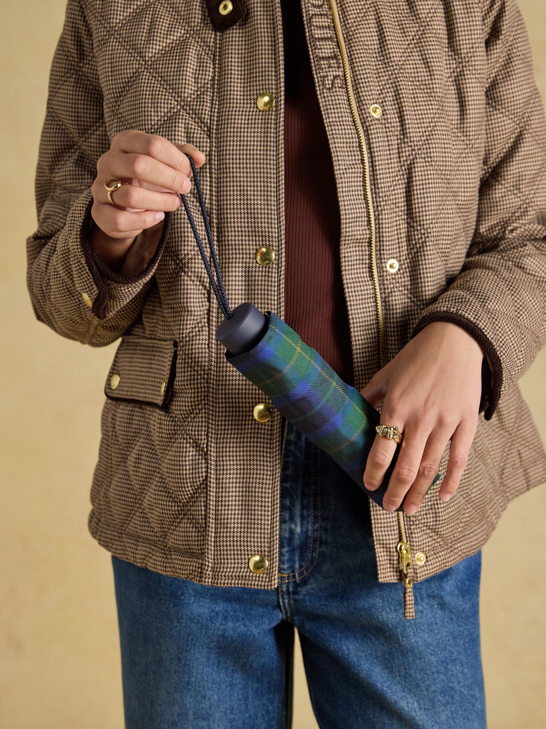 Rayne Blue & Green Check Umbrella - Image 3 of 8