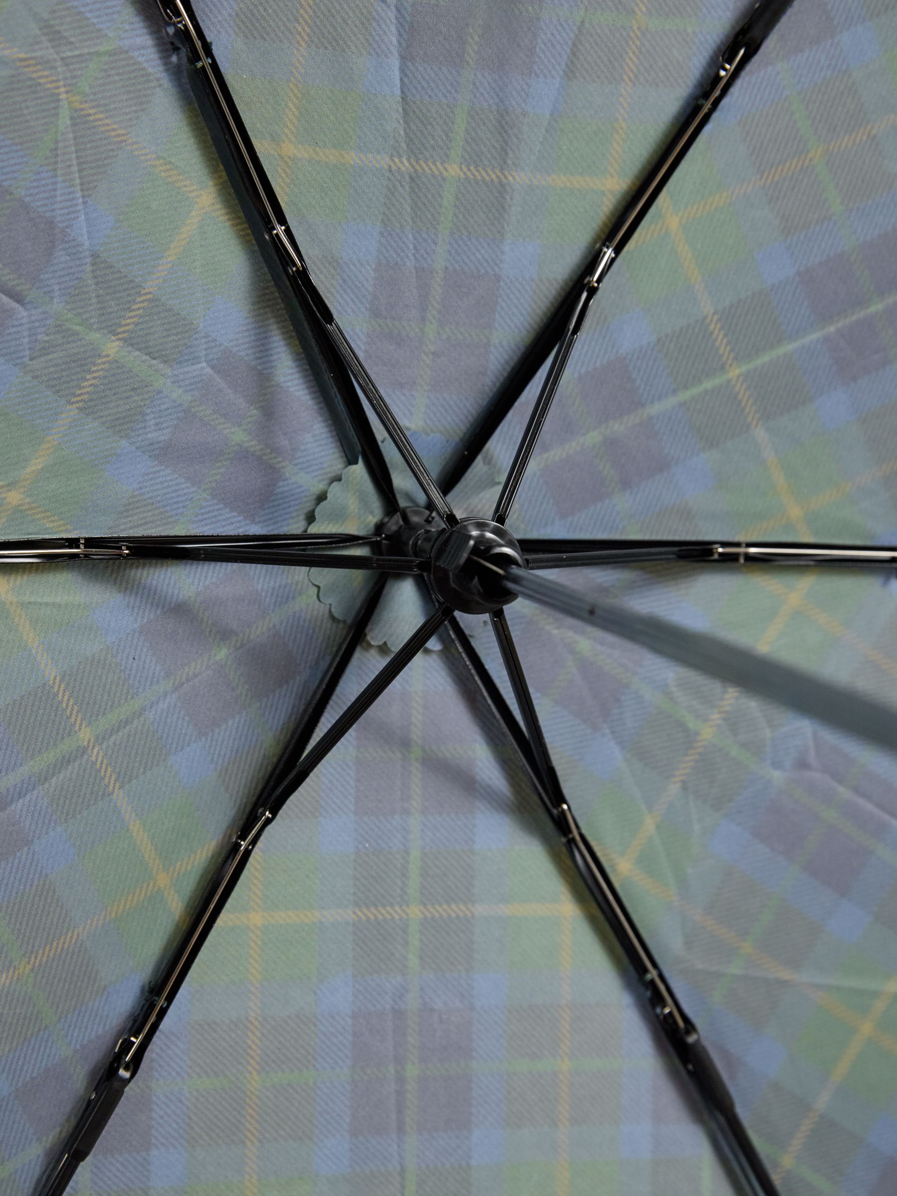 Rayne Blue & Green Check Umbrella - Image 8 of 8