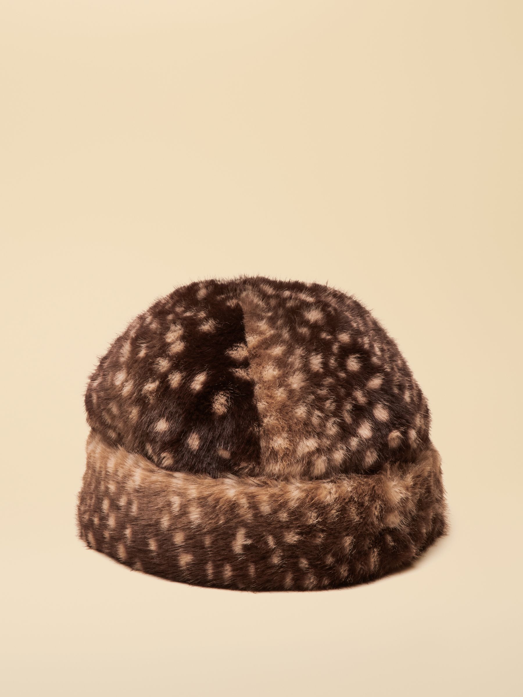 Neutral Deer Spot Faux Fur Hat - Image 6 of 8