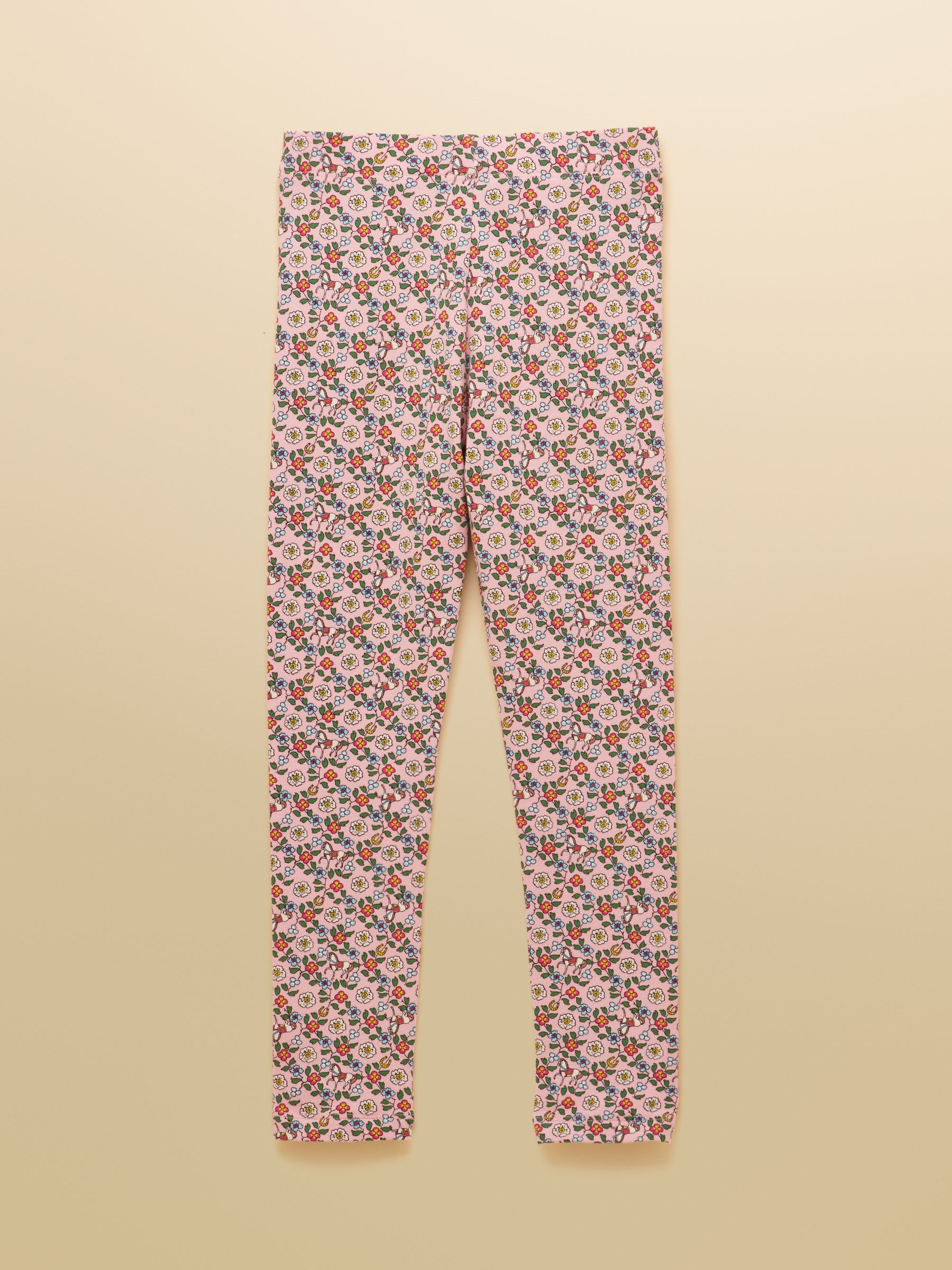 Pink Girls' Horse Ditsy Printed Jersey Leggings - Image 2 of 4