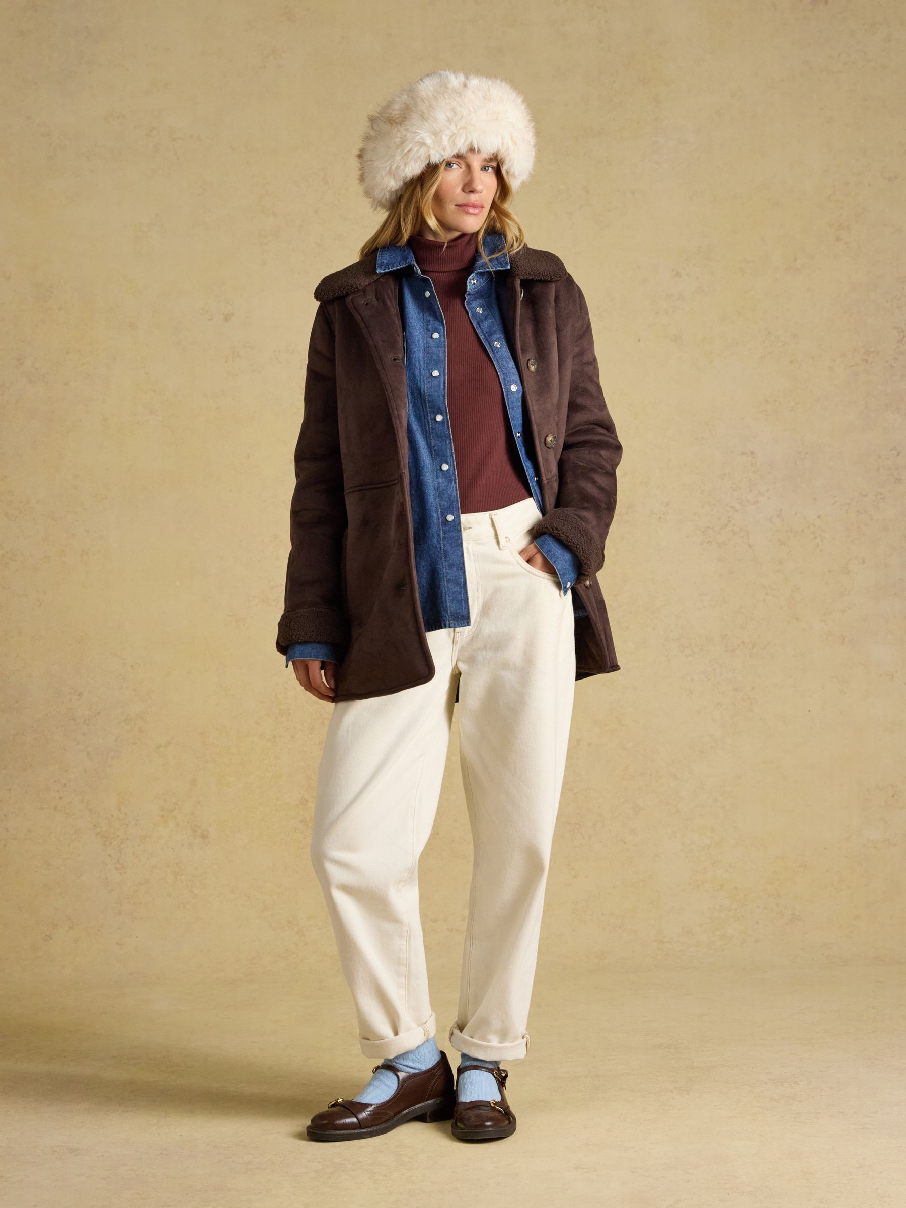 Neutral Faux Fur Hat - Image 4 of 8