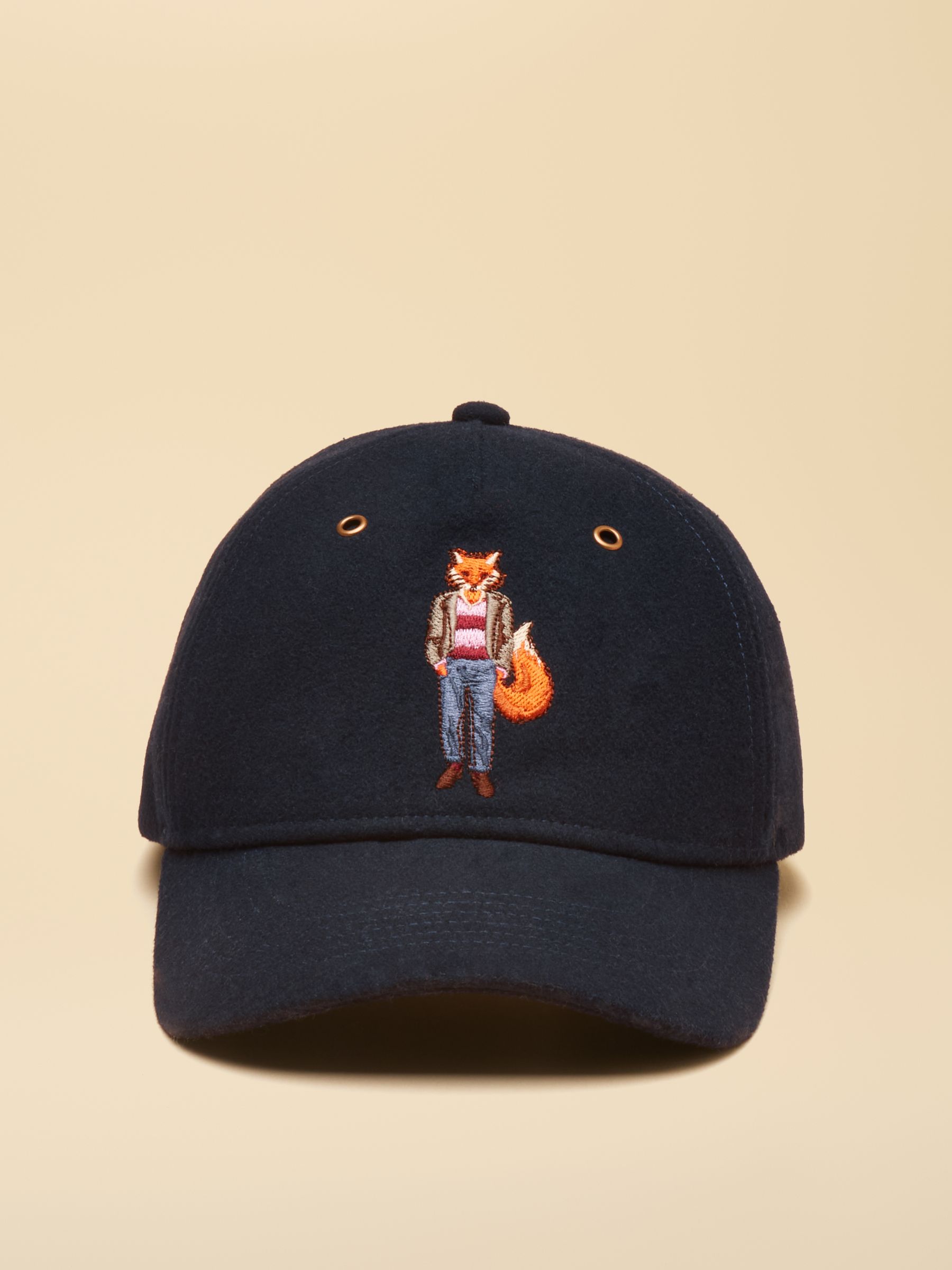 Campbell Navy Fox Wool Baseball Cap - Image 4 of 6