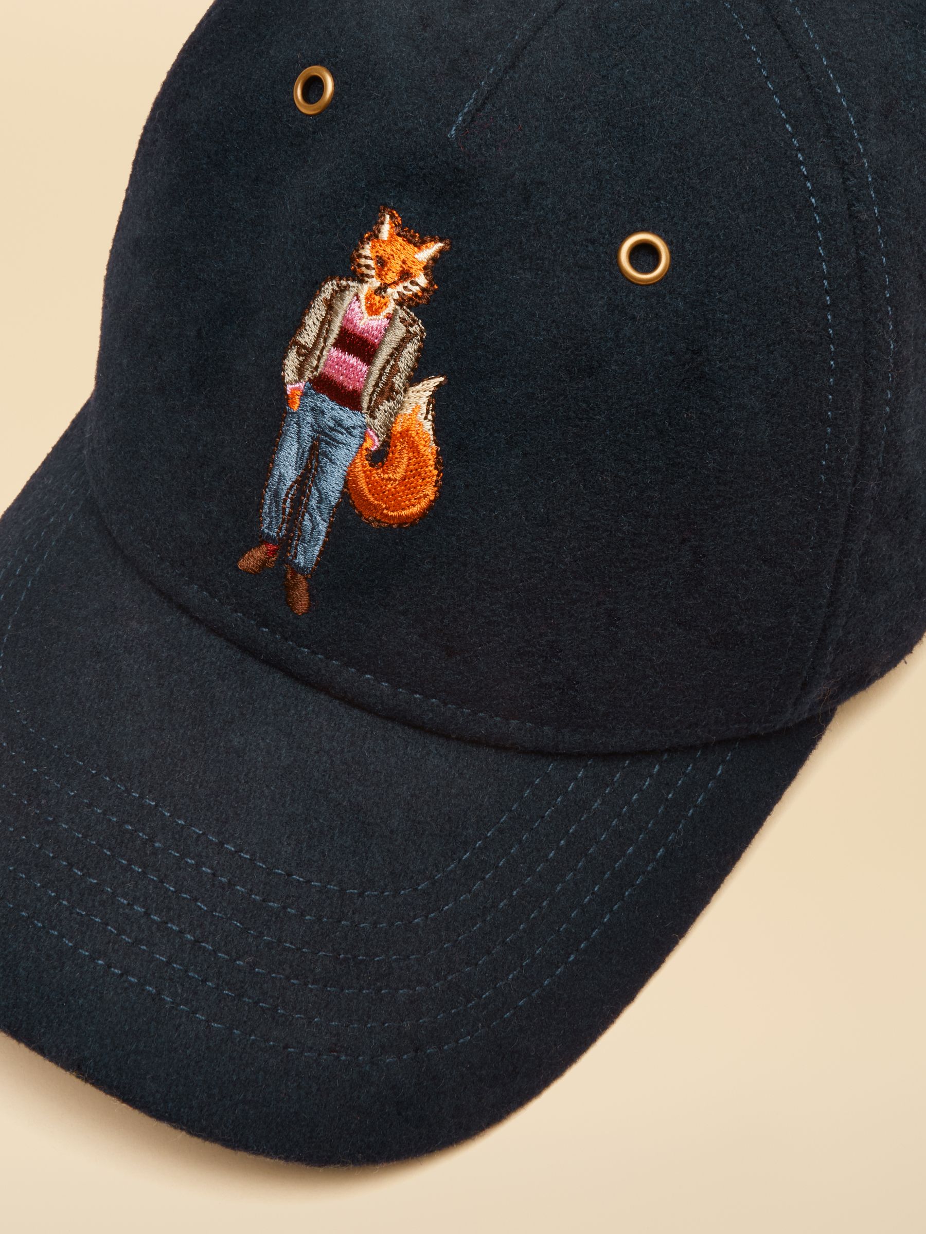 Campbell Navy Fox Wool Baseball Cap - Image 6 of 6