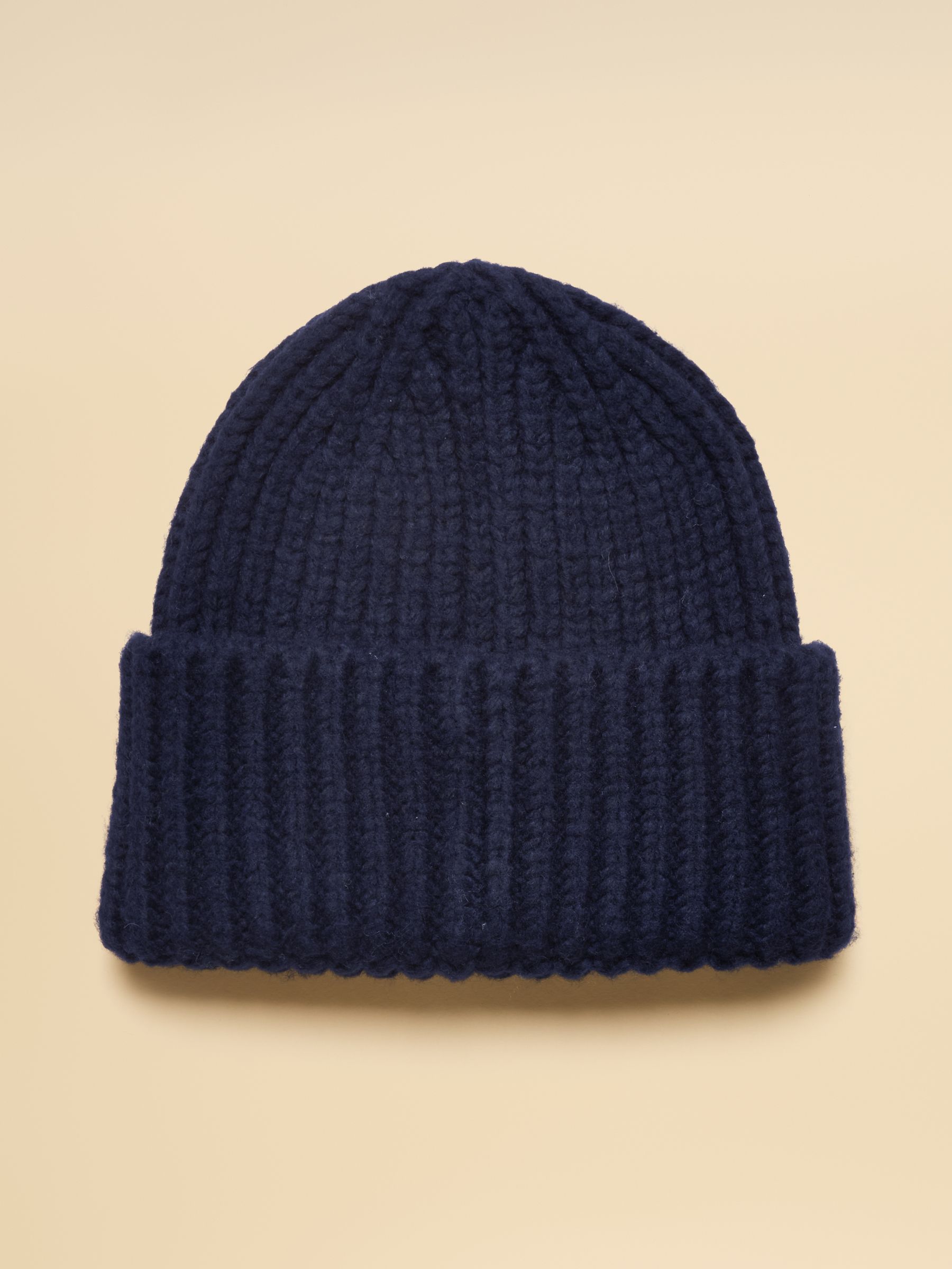 Chunky Navy Knitted Beanie - Image 5 of 6