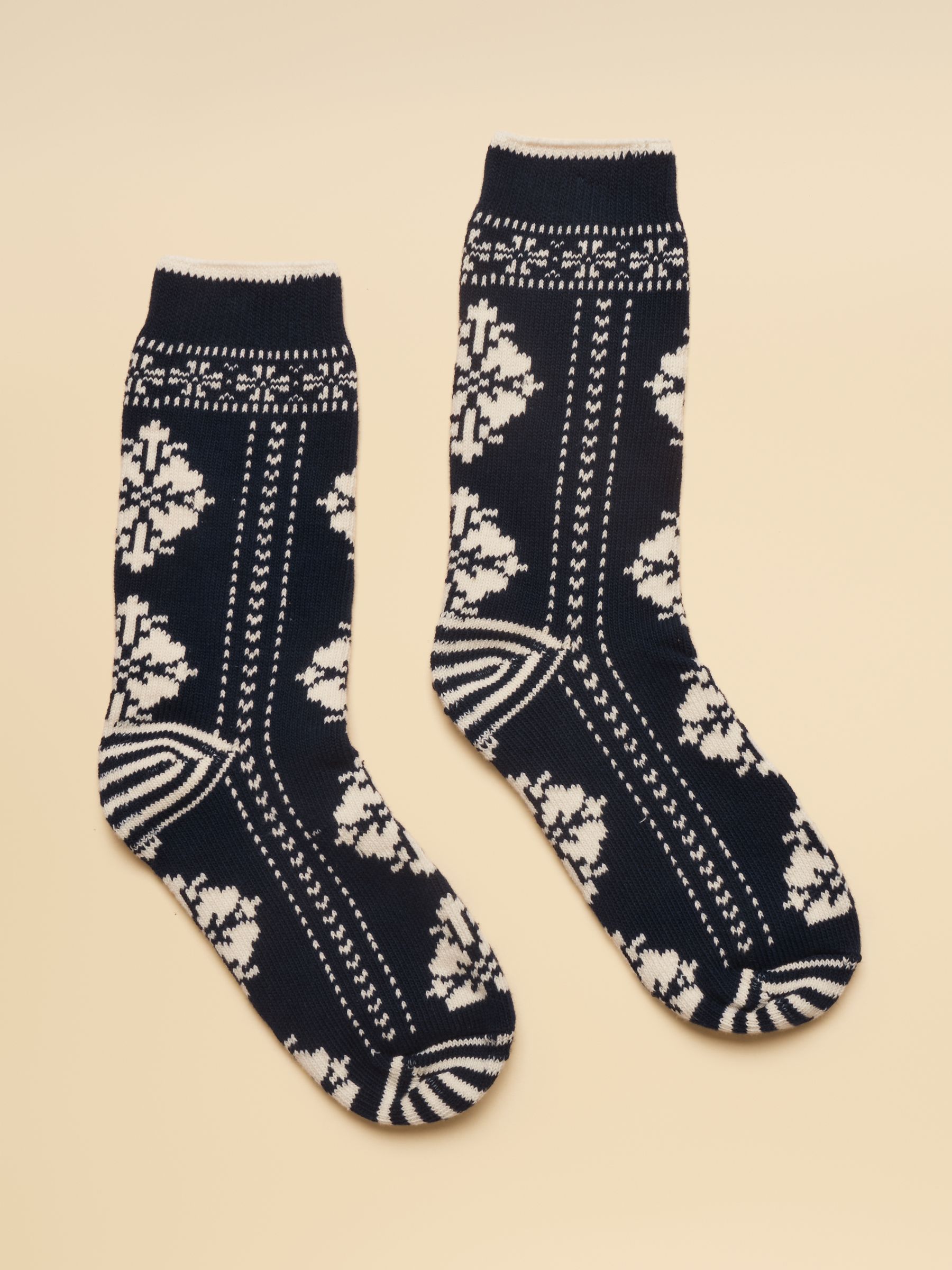 Women's Lucille Nordic Navy Fair Isle Socks (size 4-8) - Image 1 of 3 Women's Lucille Nordic Navy Fair Isle Socks (size 4-8) - Image 1 of 3