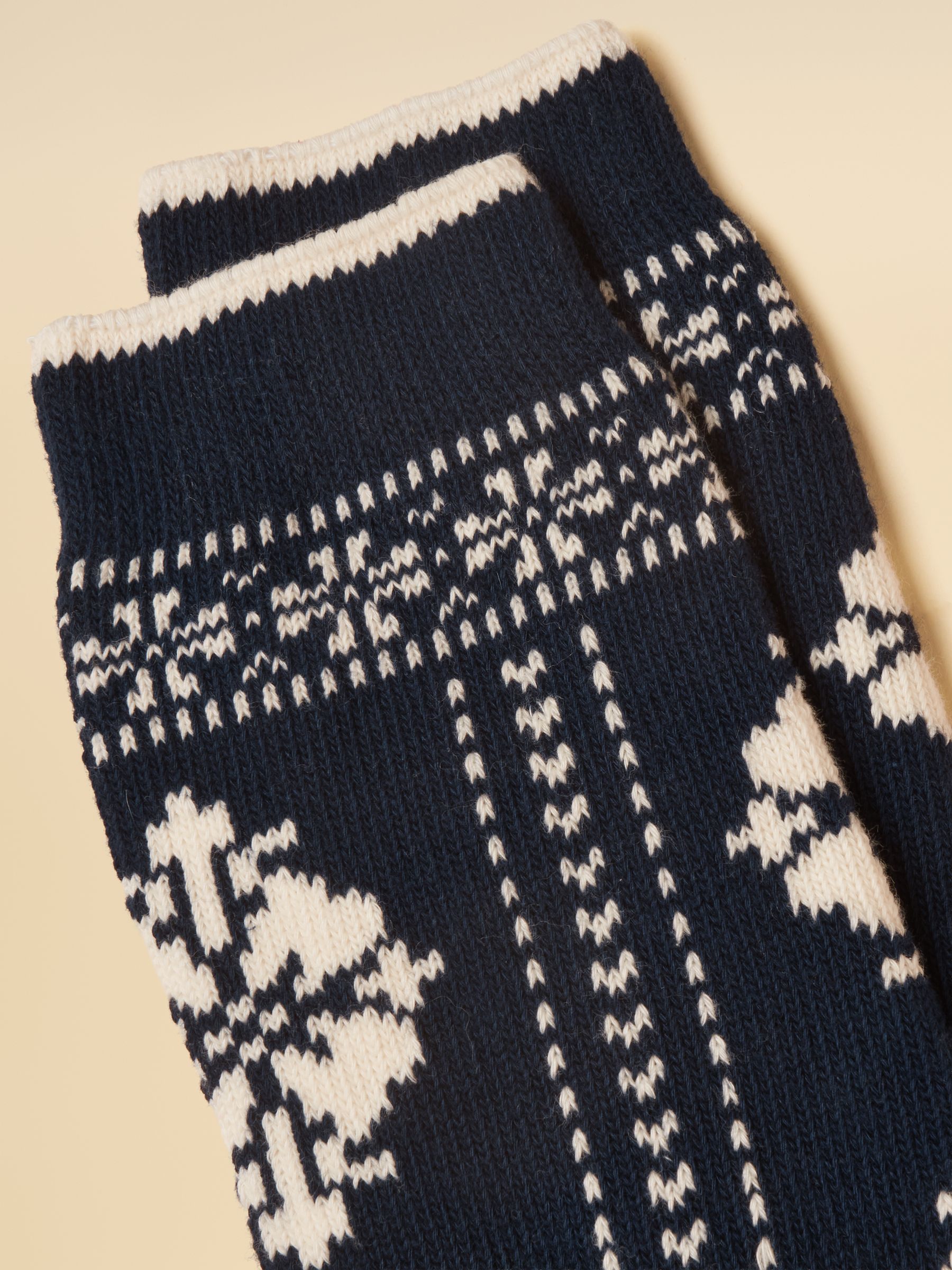 Women's Lucille Nordic Navy Fair Isle Socks (size 4-8) - Image 2 of 3