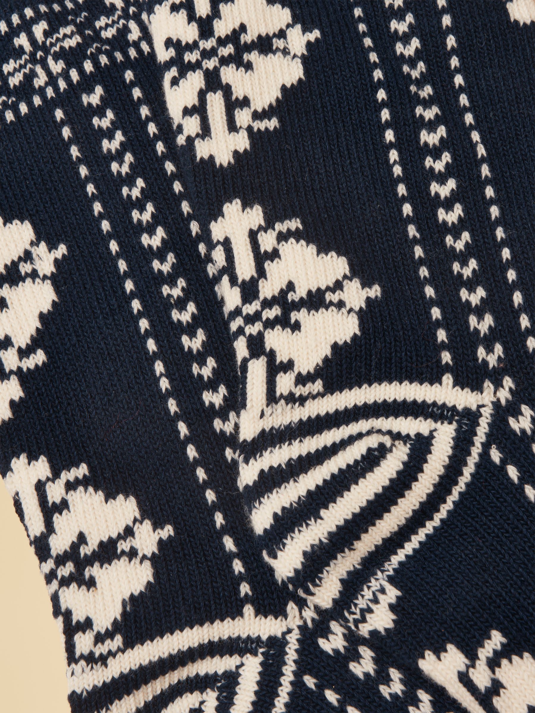 Women's Lucille Nordic Navy Fair Isle Socks (size 4-8) - Image 3 of 3 Women's Lucille Nordic Navy Fair Isle Socks (size 4-8) - Image 3 of 3