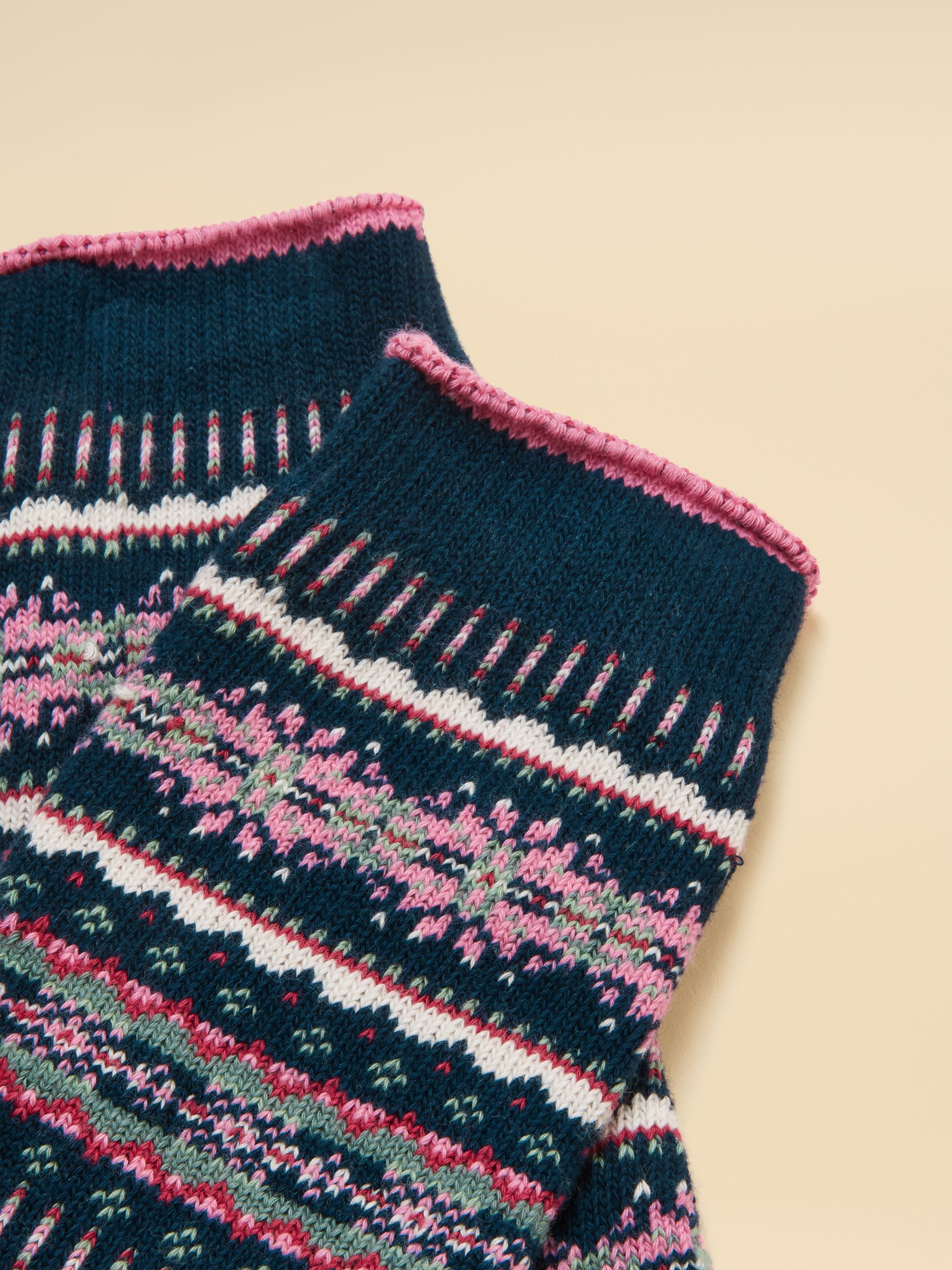 Women's Lucille Navy Fair Isle Socks (size 4-8) - Image 2 of 3 Women's Lucille Navy Fair Isle Socks (size 4-8) - Image 2 of 3