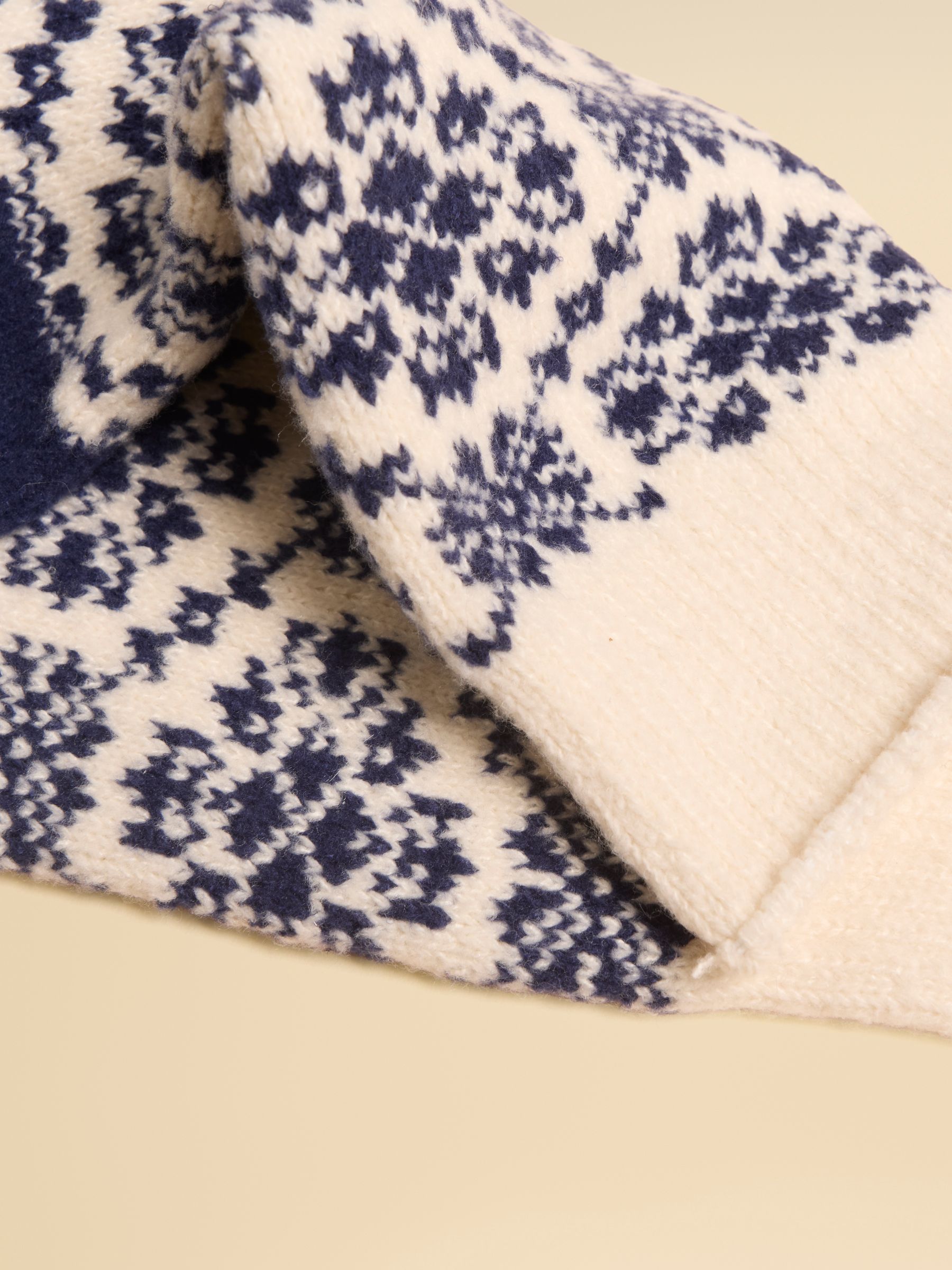 Women's Cosy Navy Geo Socks (Size 4-8) - Image 2 of 3