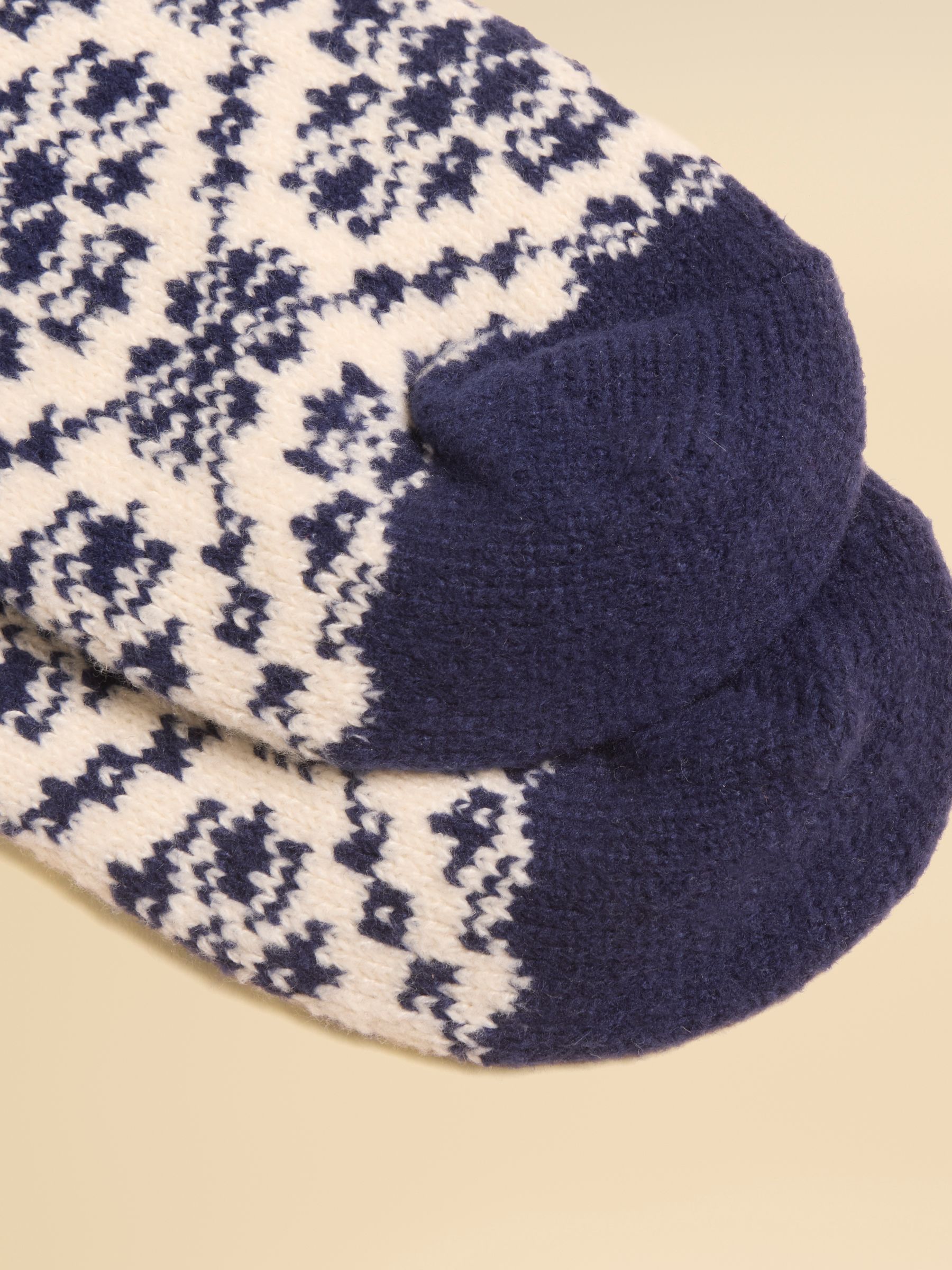Women's Cosy Navy Geo Socks (Size 4-8) - Image 3 of 3
