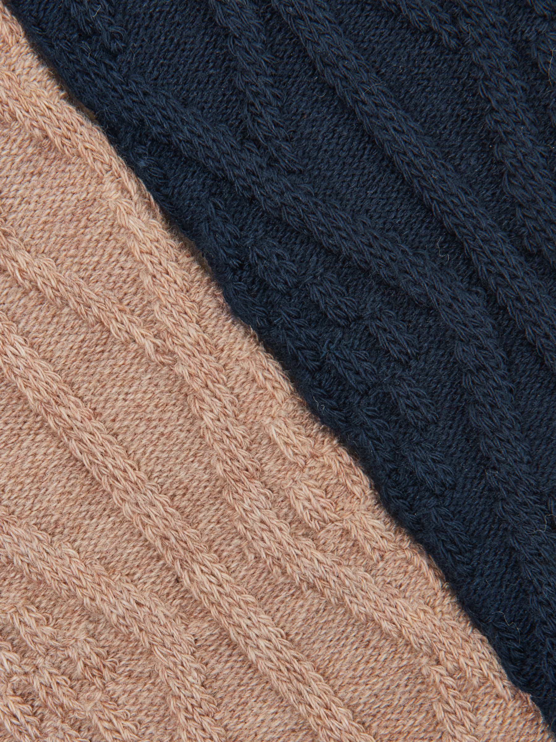 Cable Knit Oat & Navy Tennis Socks 2-Pack - Image 3 of 3