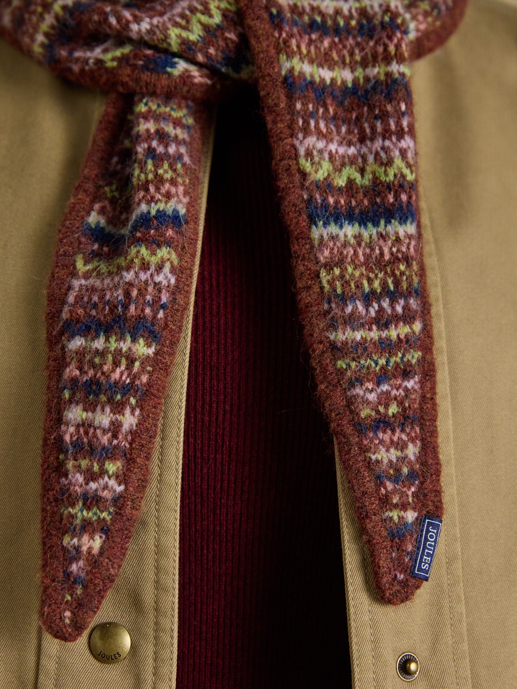 Knitted Brown Fairisle Neckerchief - Image 5 of 7