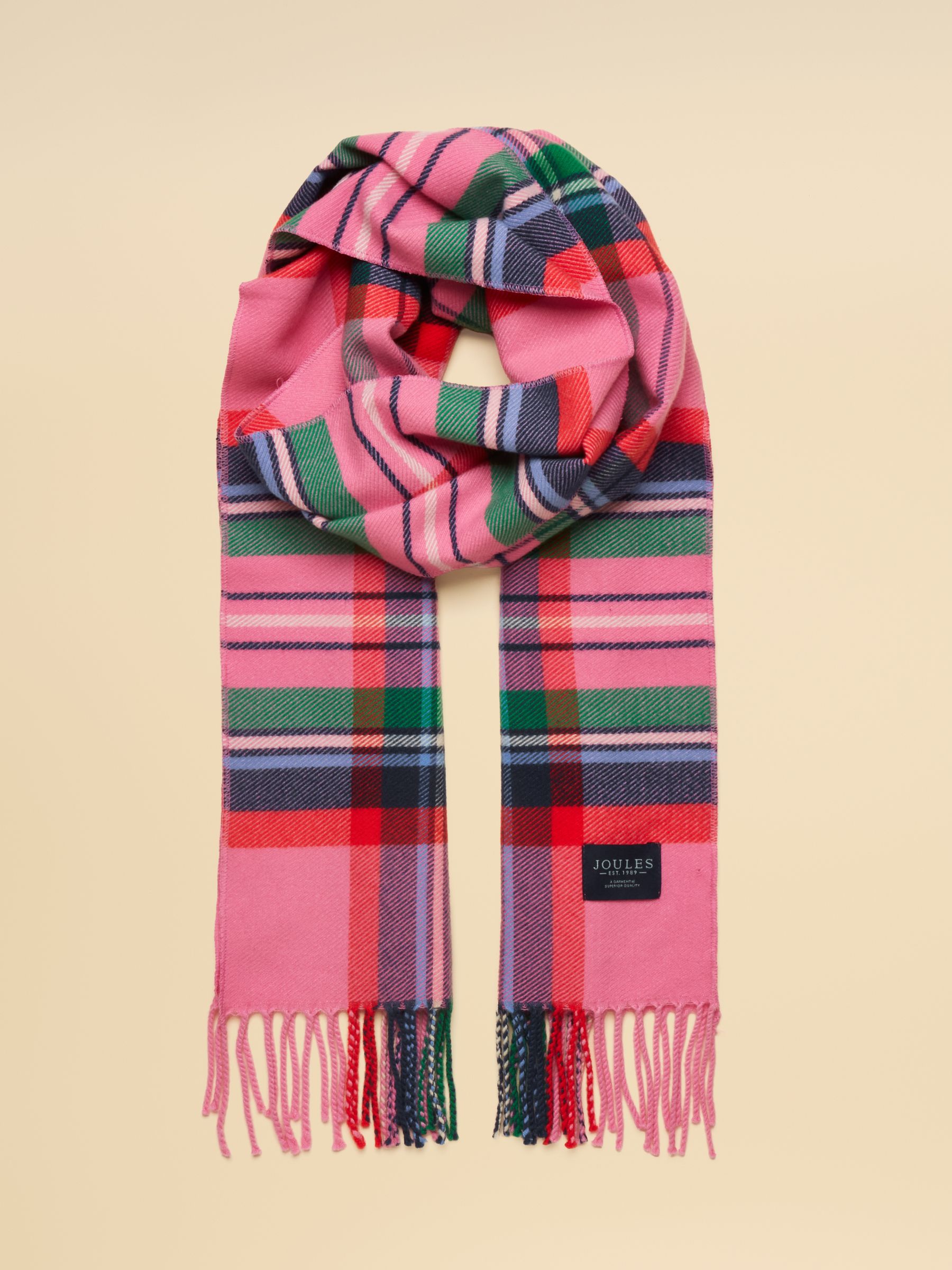 Langtree Pink & Green Check Scarf - Image 1 of 6