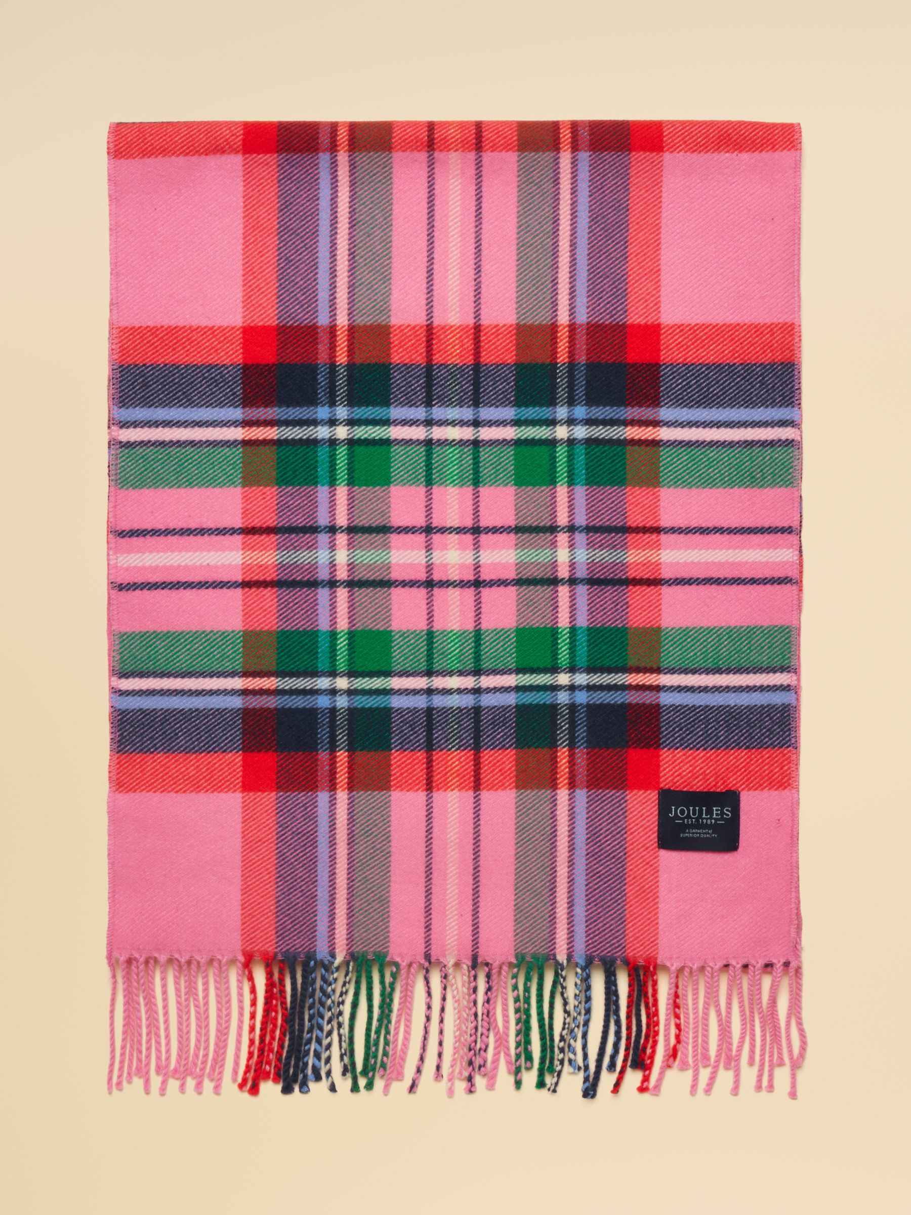 Langtree Pink & Green Check Scarf - Image 5 of 6