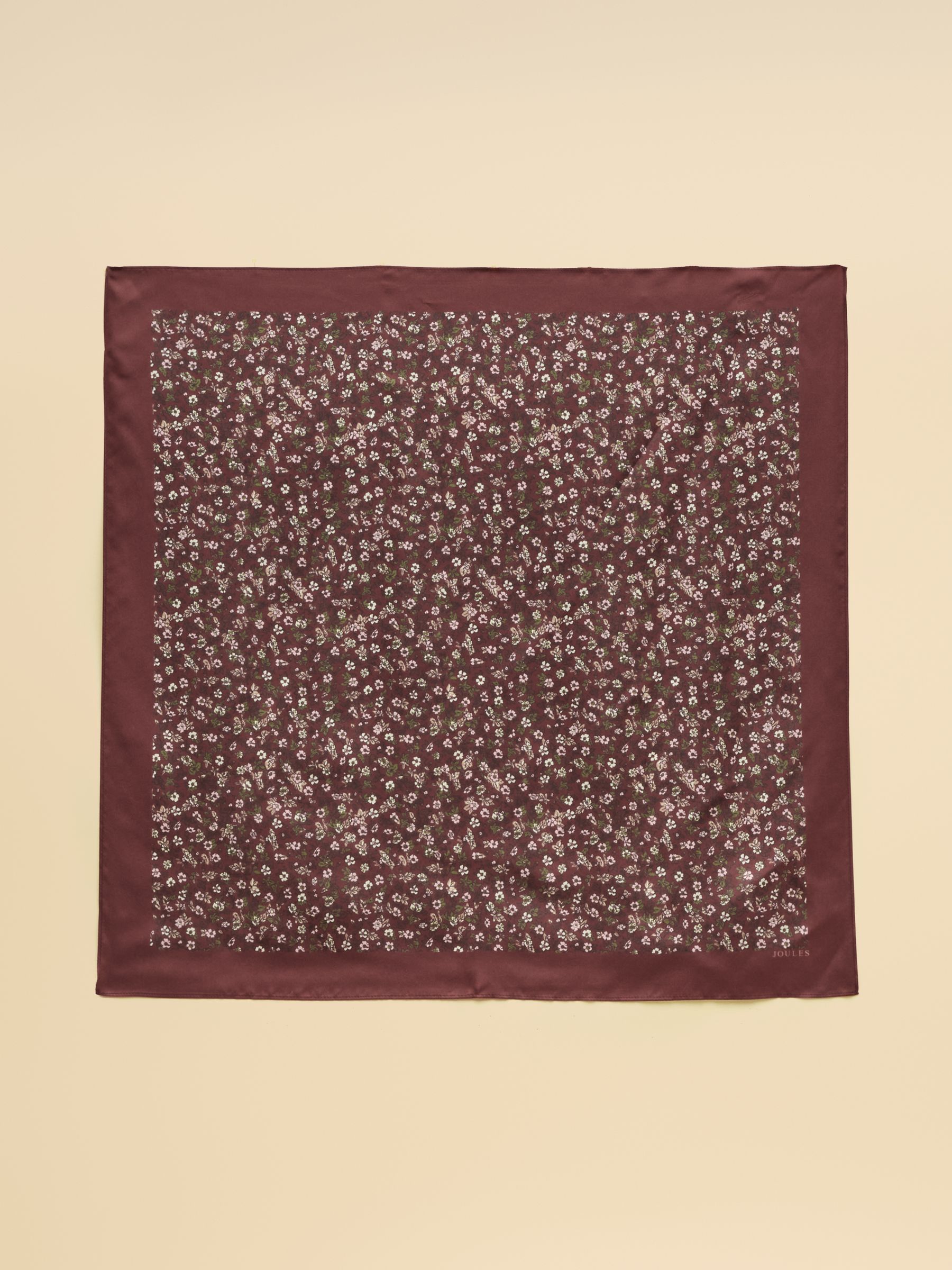 Elsie Red Ditsy 100% Silk Square Scarf - Image 5 of 6