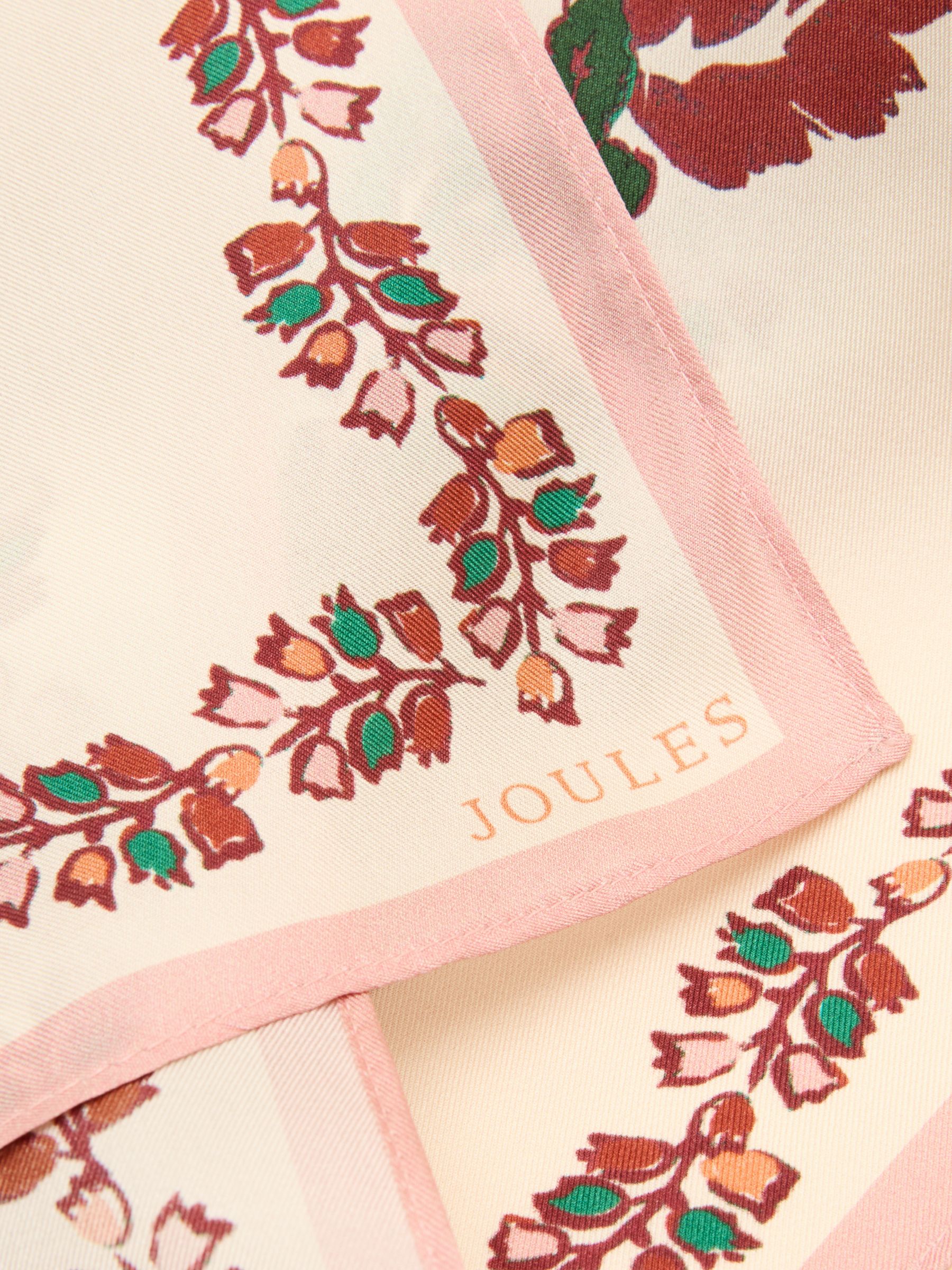 Highgrove Ecru Floral 100% Silk Skinny Scarf - Image 6 of 6