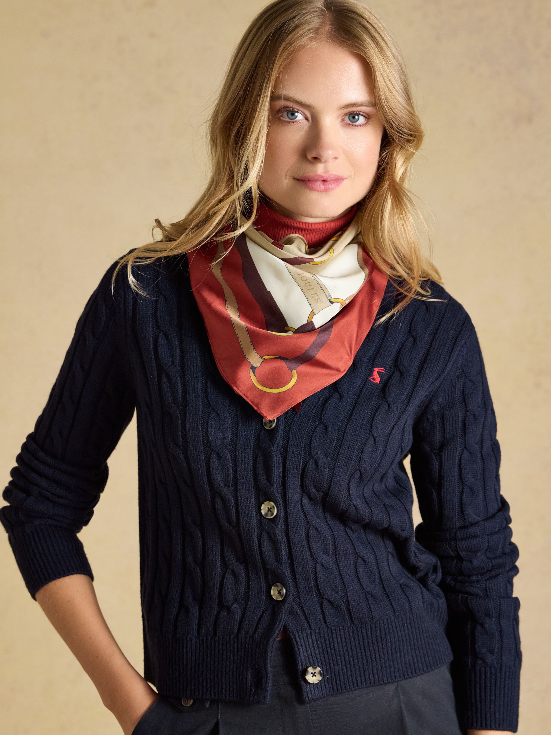 Bloomfield Burnt Orange Bridle Silk Square Scarf - Image 2 of 7 Bloomfield Burnt Orange Bridle Silk Square Scarf - Image 2 of 7