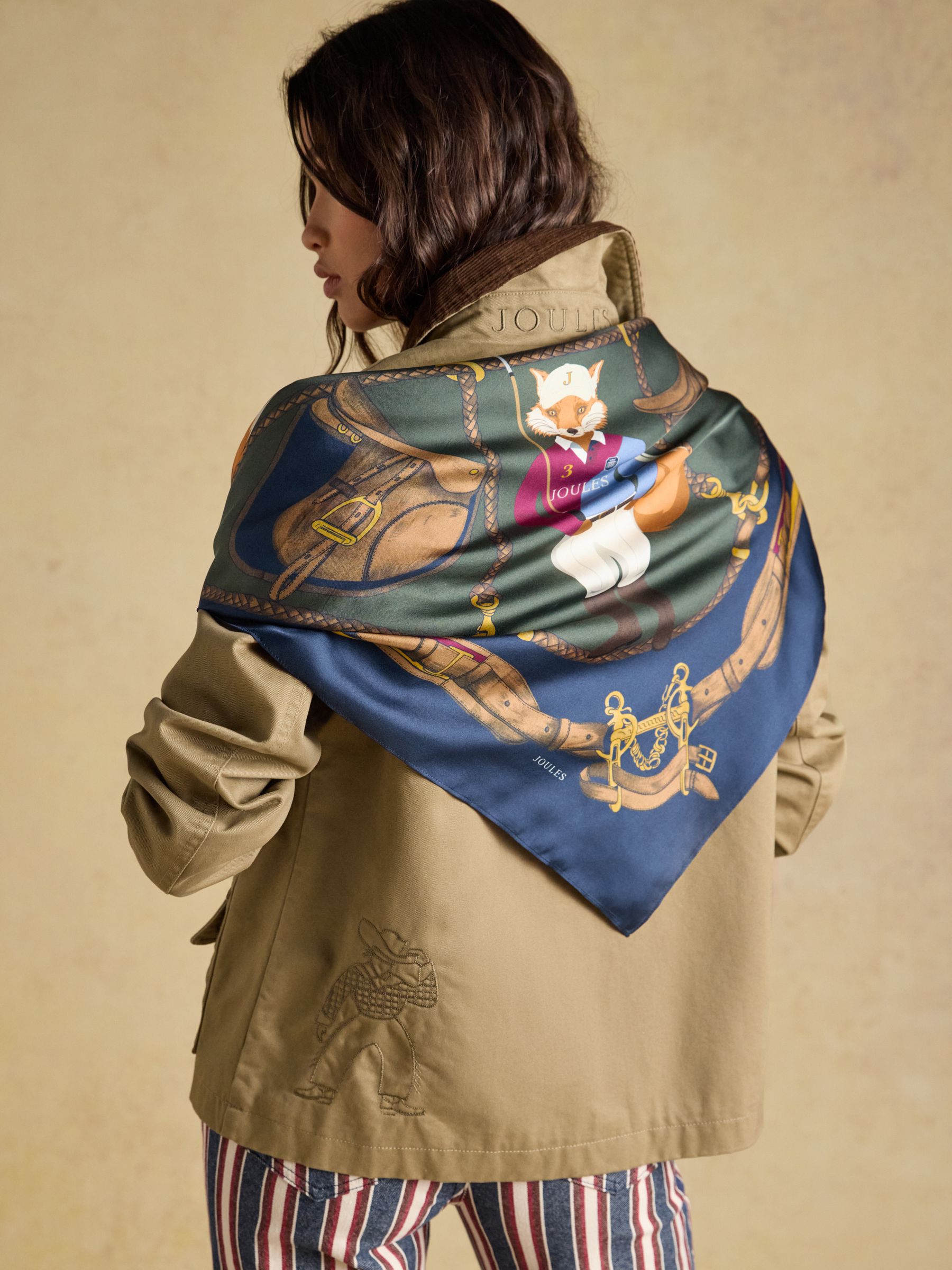 Bloomfield Navy Jonty Silk Square Scarf - Image 2 of 7