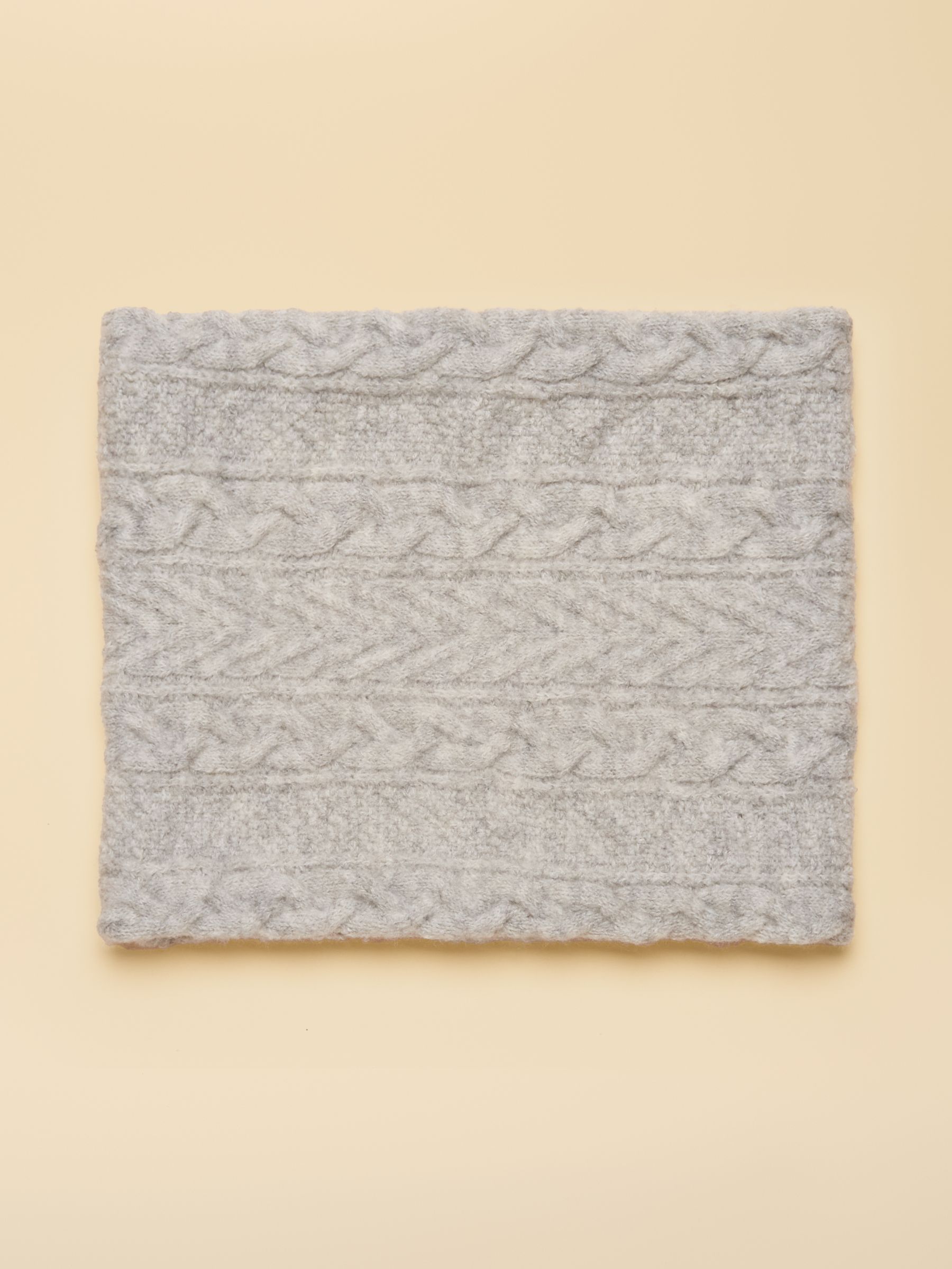 Cable Grey Cosy Lined Snood - Image 2 of 5
