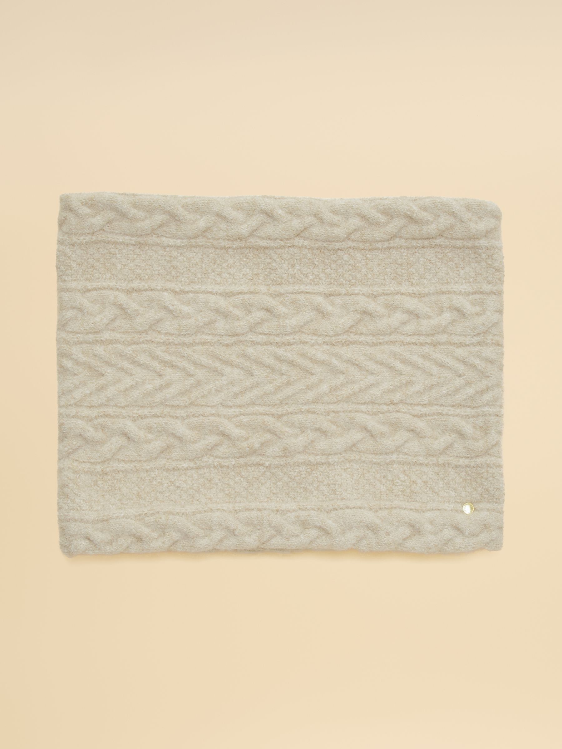 Cable Oatmeal Cosy Lined Snood - Image 1 of 5