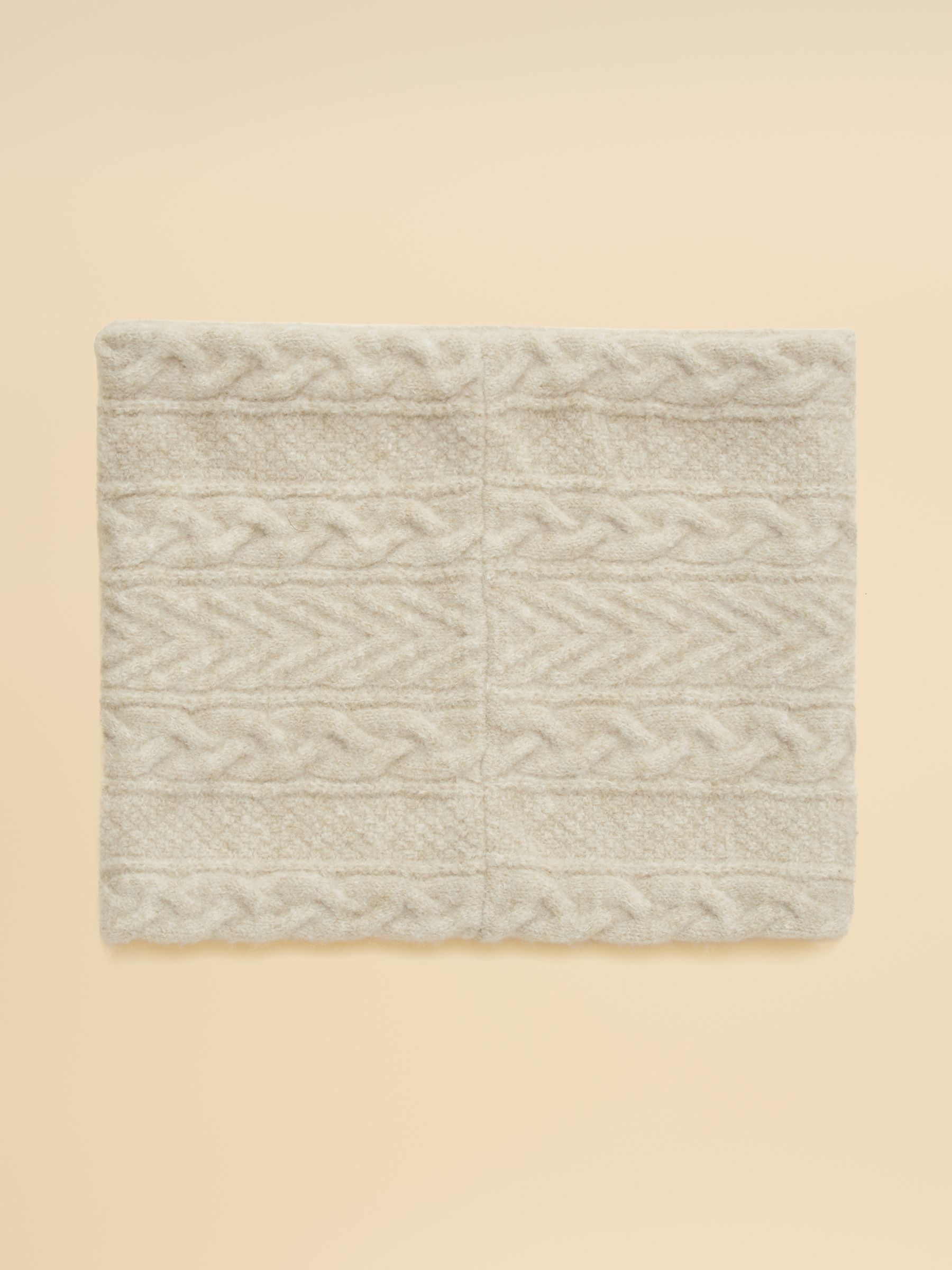 Cable Oatmeal Cosy Lined Snood - Image 5 of 5