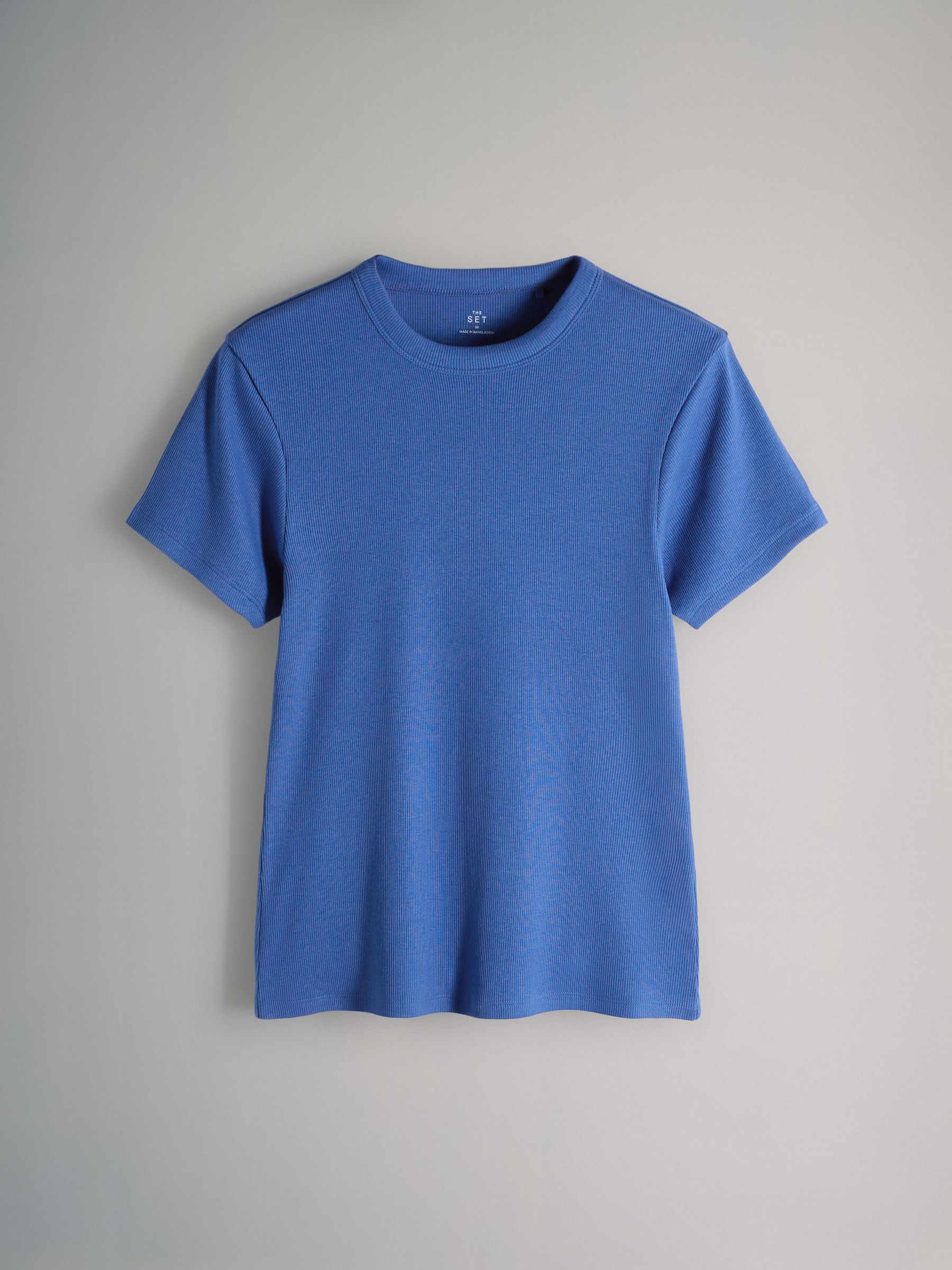 8 Pack Short Sleeve Ribbed T-Shirts Navy/Blue/Red/Light Green/White/Stripe - Image 2 of 6