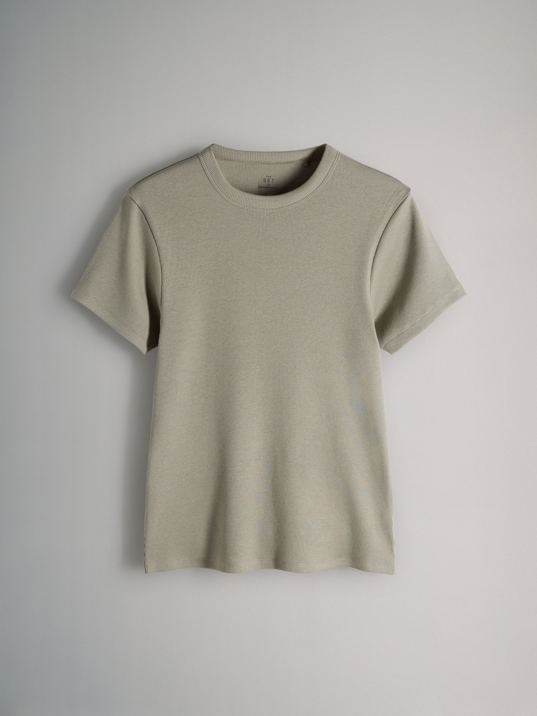 8 Pack Short Sleeve Ribbed T-Shirts Navy/Blue/Red/Light Green/White/Stripe - Image 5 of 6