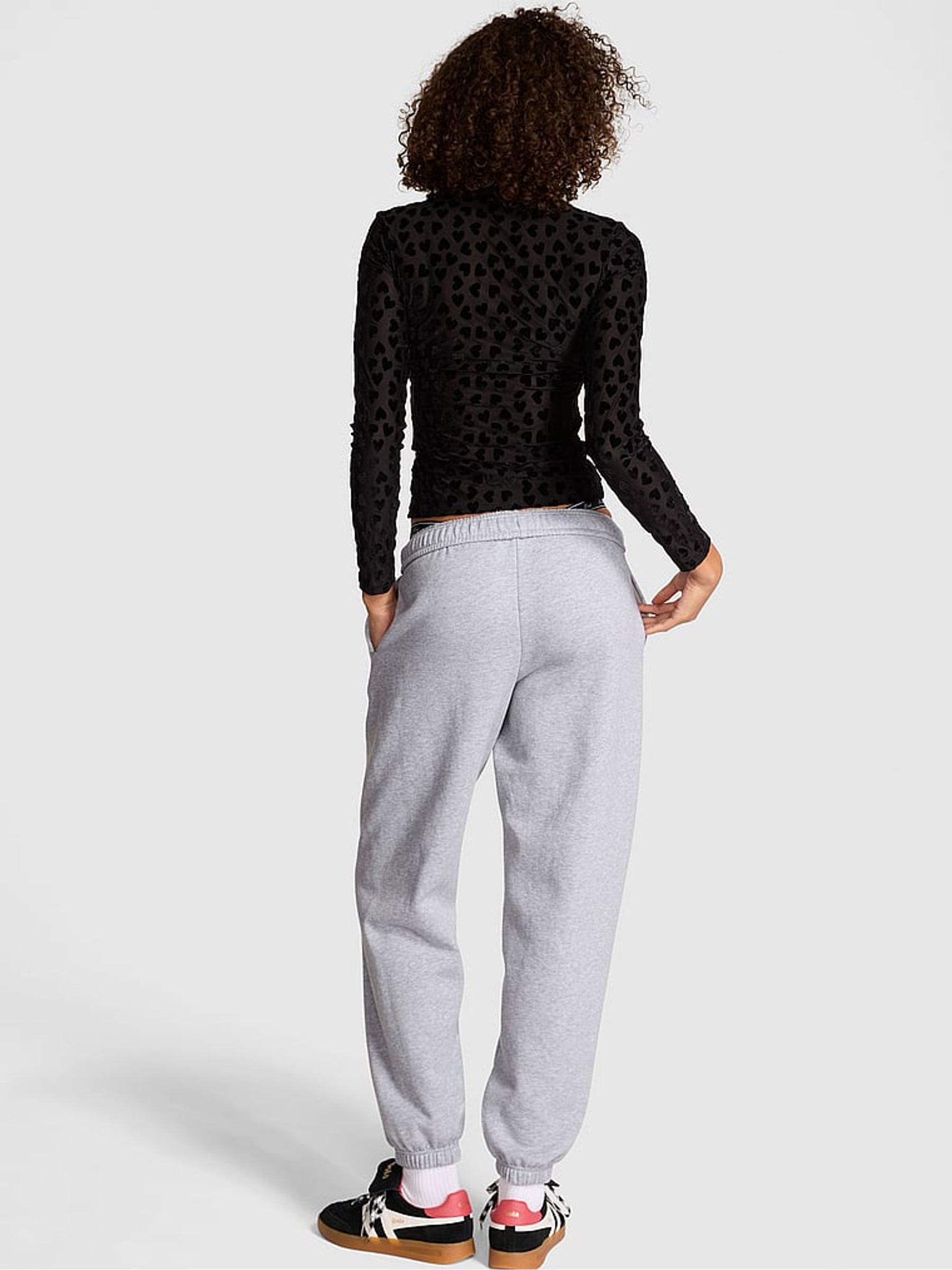 Medium Heather Grey Logo Cuffed Fleece Joggers - Image 2 of 2